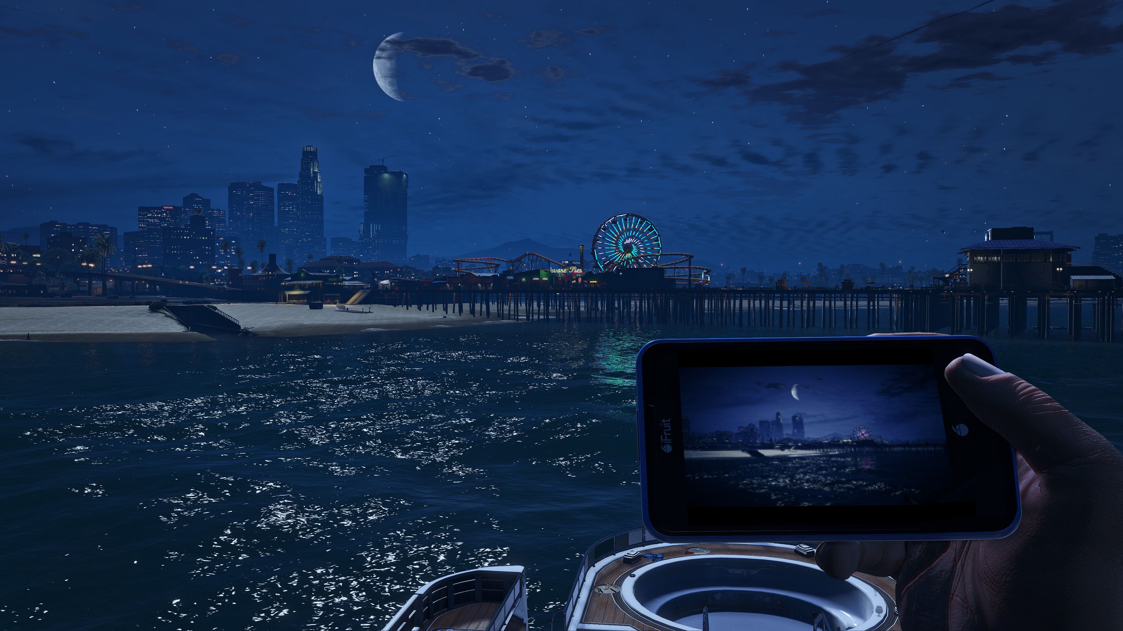 GTA 5 molo notturno telefono, 3840x2160 UHD, PC 4K