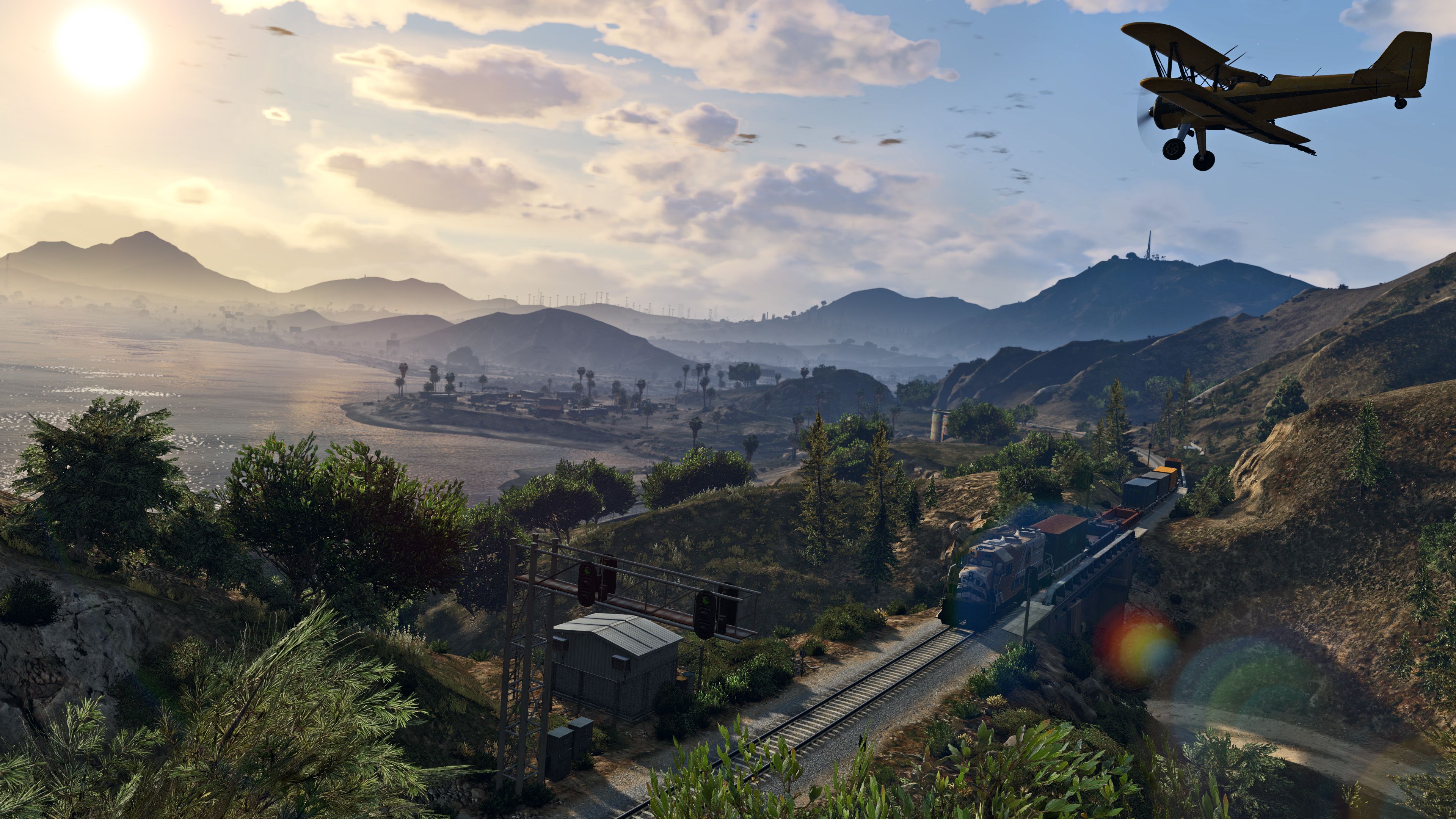 GTA 5 paesaggio con aereo, 3840x2160 4K, Monitor 4K