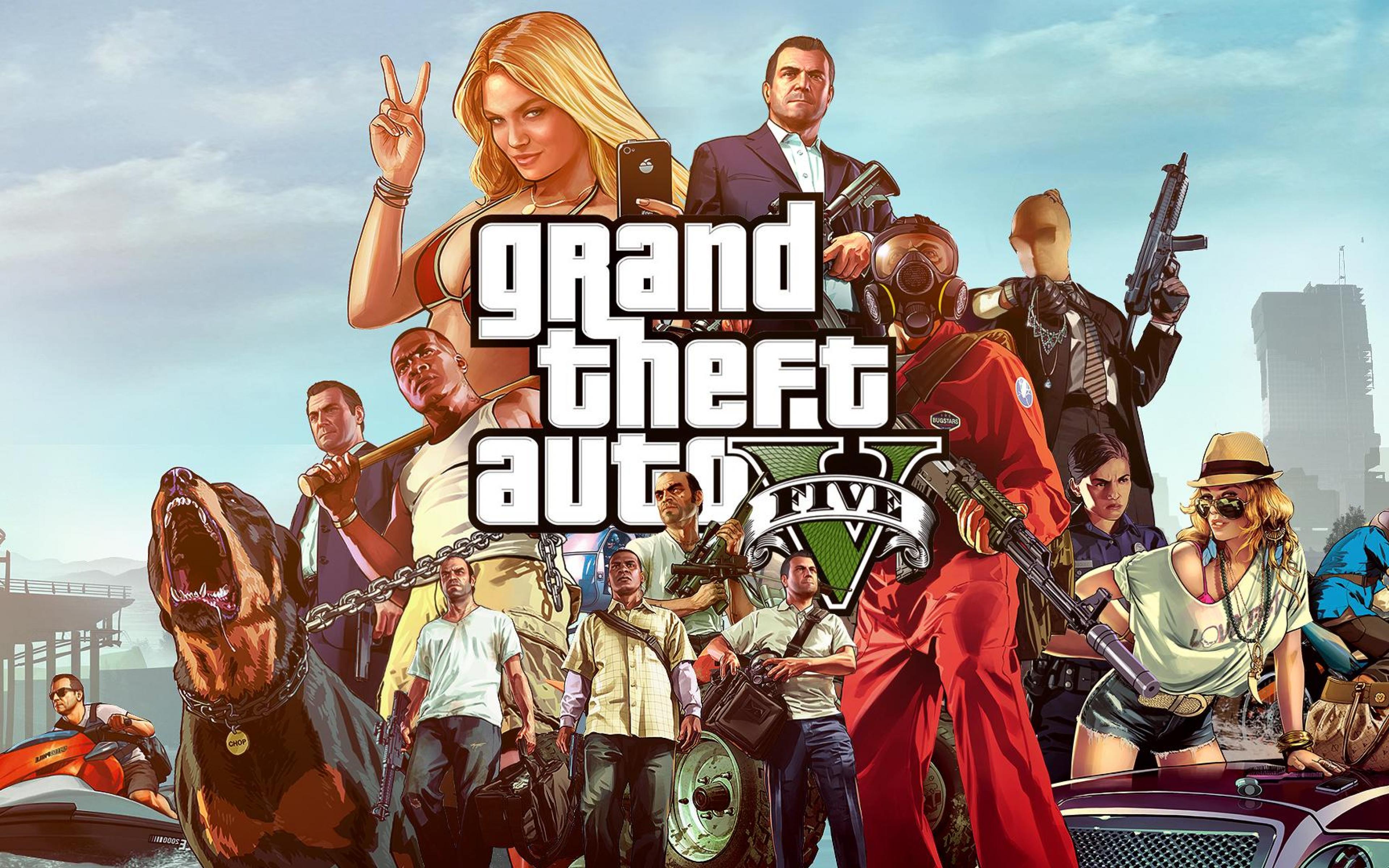 Personaggi GTA 5 collage, 3840x2400 4K Ultra HD, Monitor 4K
