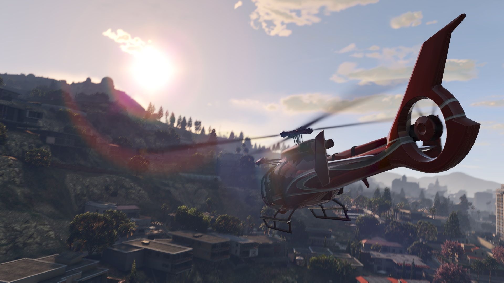 Elicottero GTA 5 al tramonto, 1920x1080 Full HD, Desktop