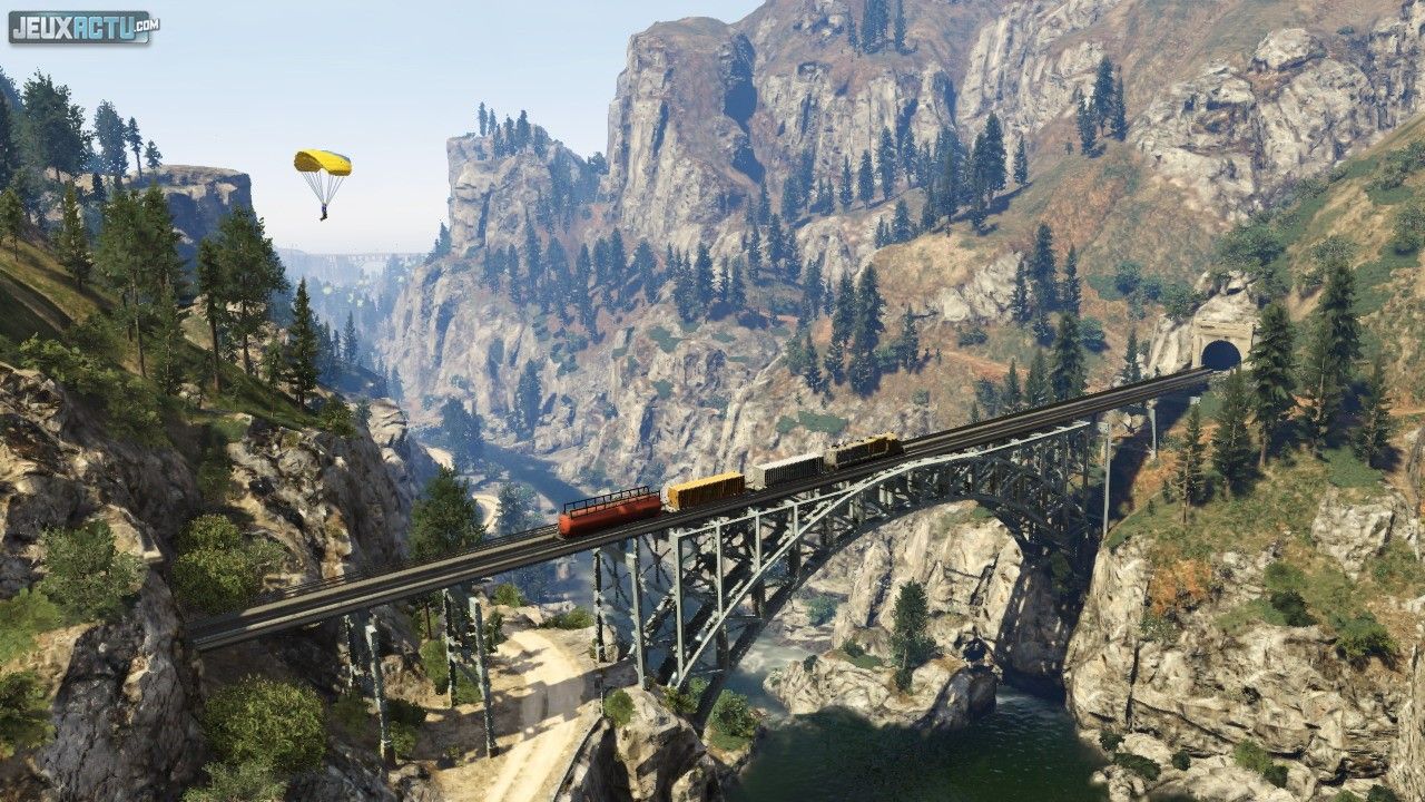 GTA 5 treno su ponte, 1280x720 HD, PC Desktop
