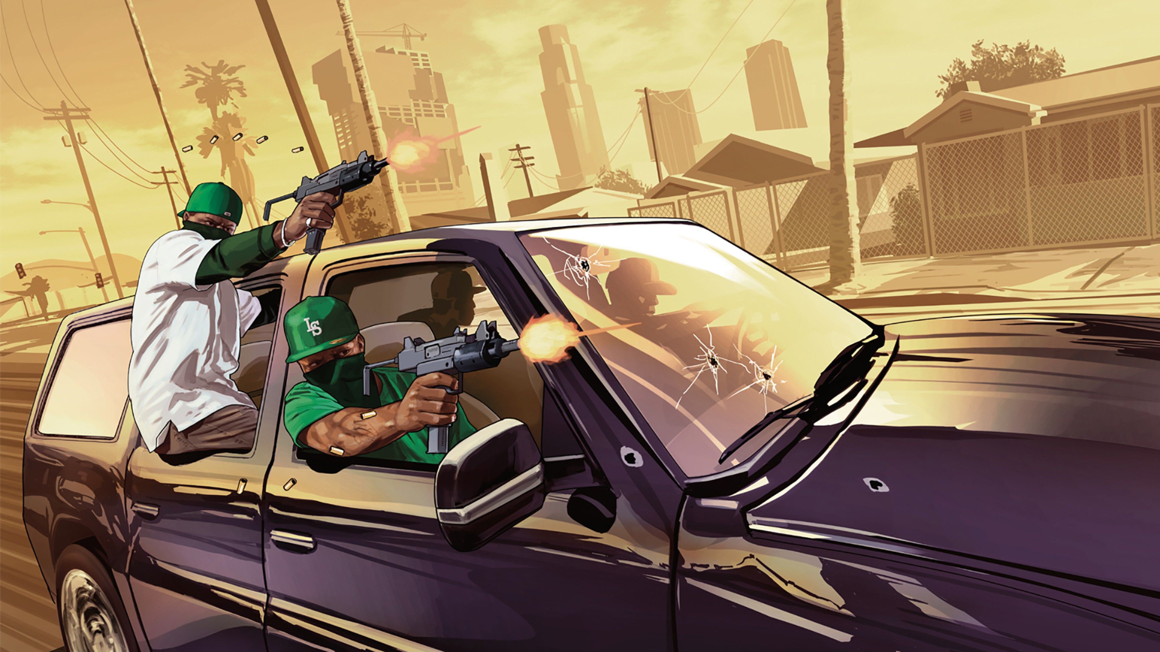 GTA San Andreas stile drive-by, 3840x2160 4K, Desktop 4K