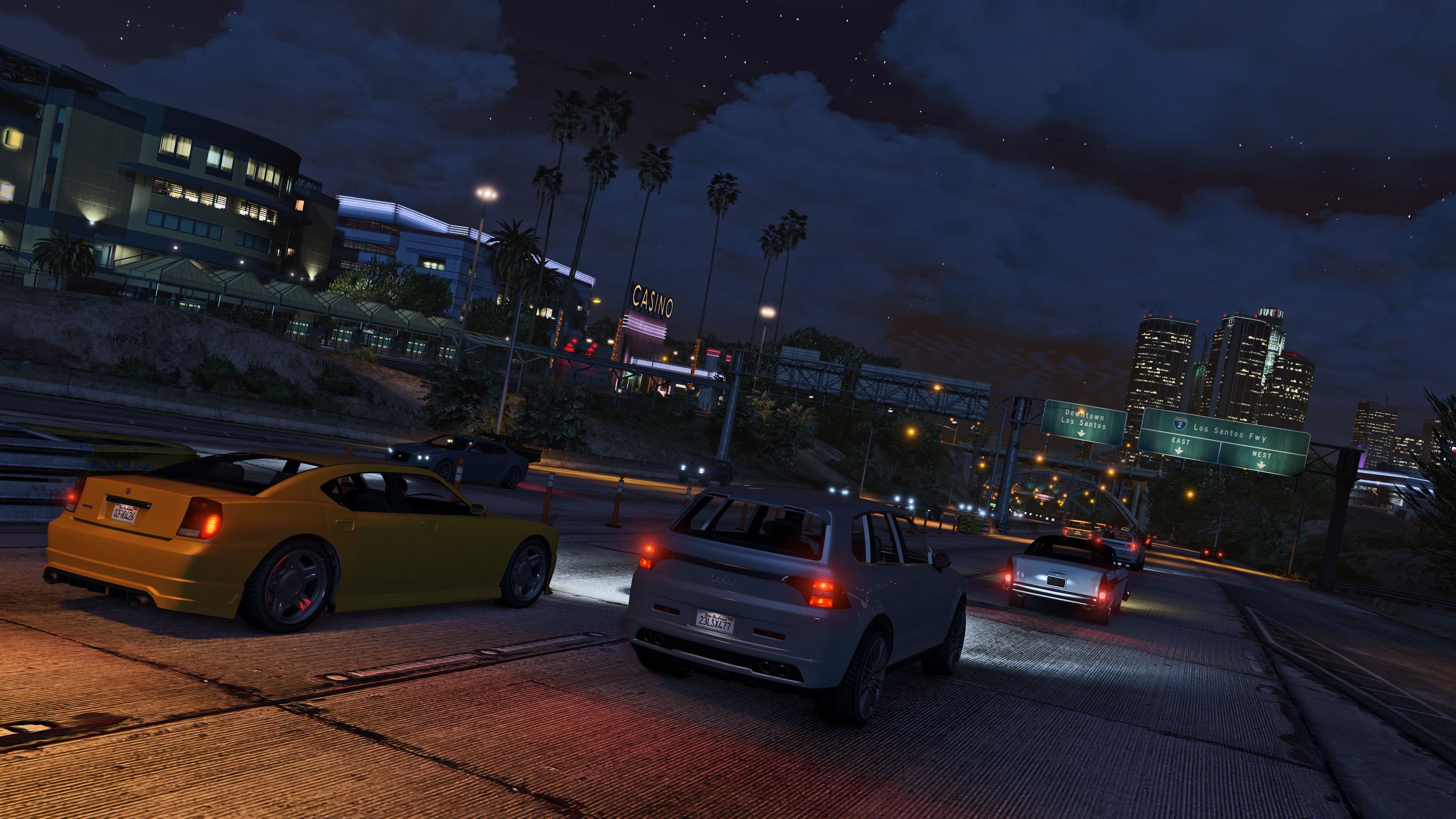 GTA 5 città notturna auto, 3840x2160 4K, Desktop 4K
