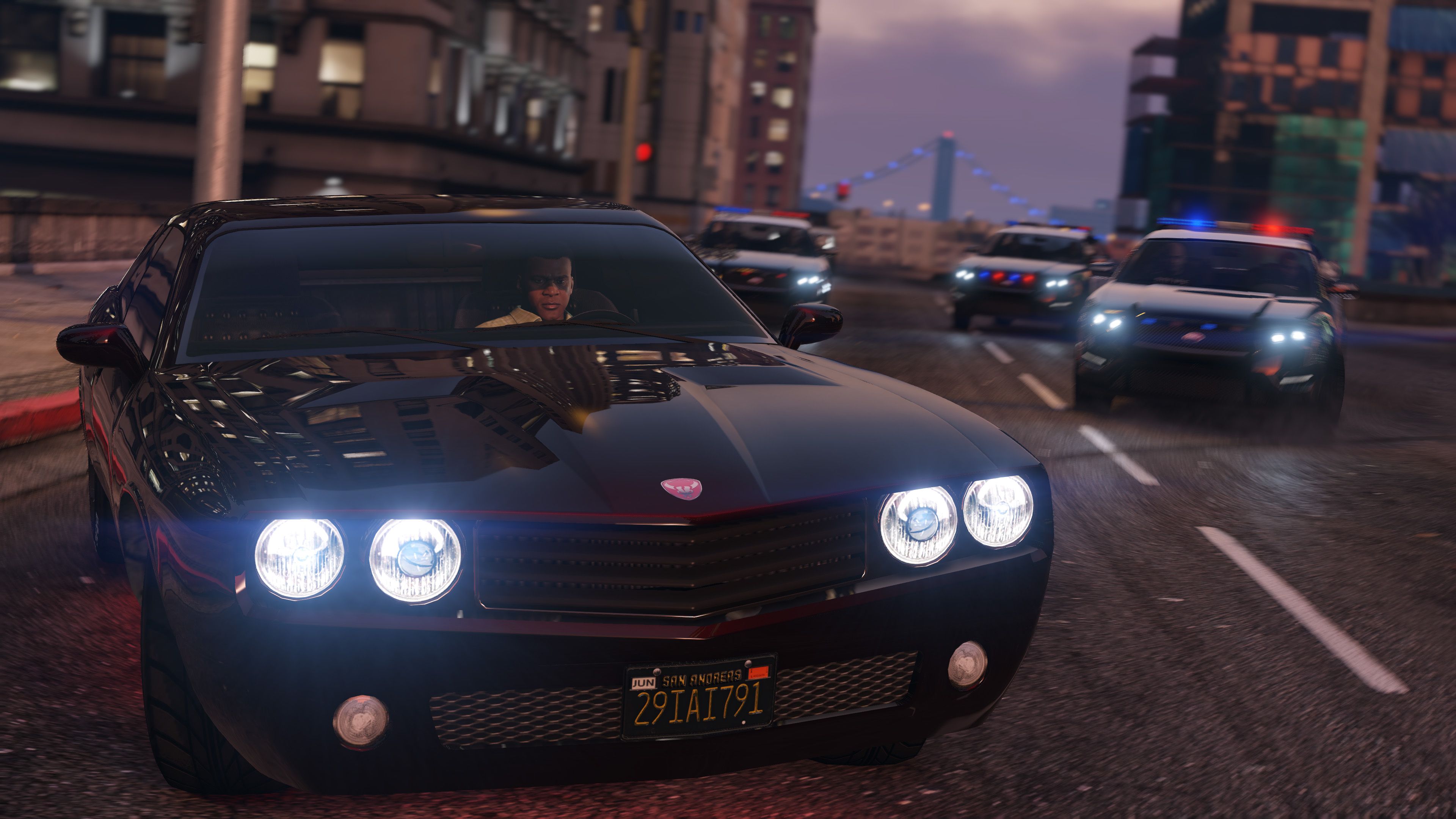GTA 5 inseguimento auto polizia, 3840x2160 4K, Monitor 4K
