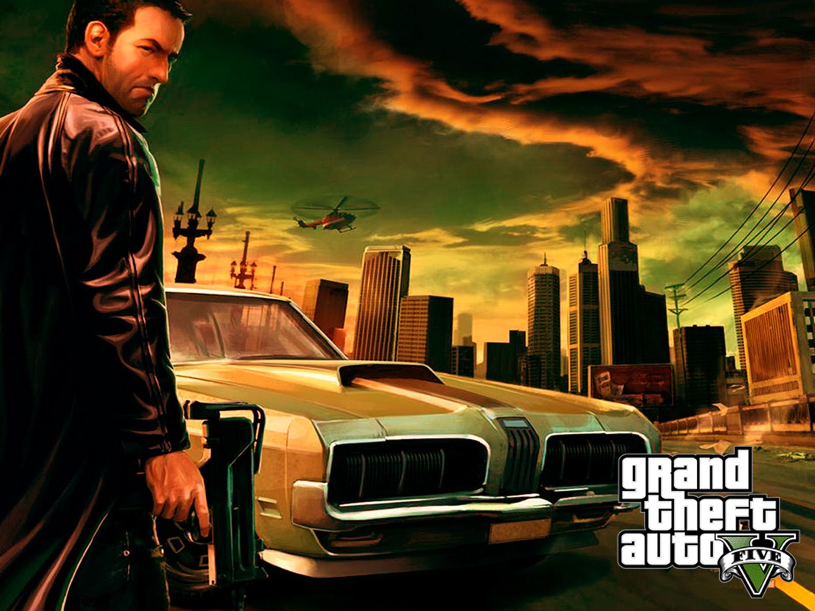 GTA 5 personaggio auto città, 1600x1200 900p, Desktop