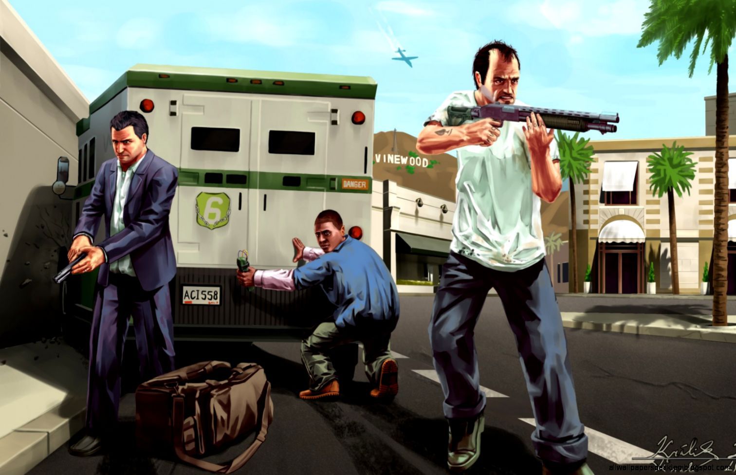 GTA 5 rapina personaggi armati, 1512x976 HD, Notebook Gaming