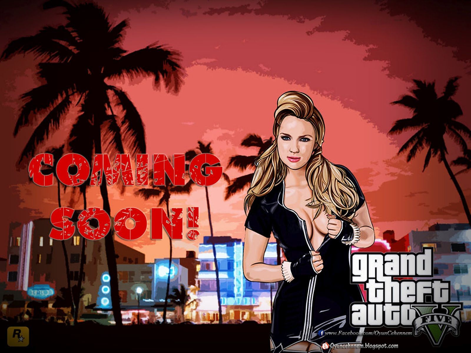 Ragazza GTA 5, sfondo blu, 1332x850 HD, Desktop