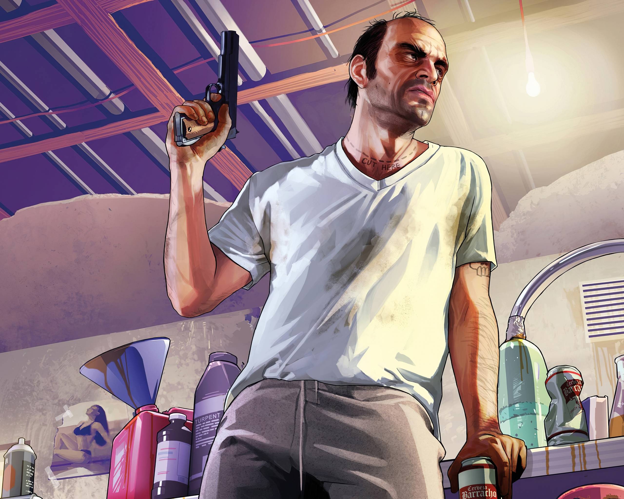 Trevor GTA 5 con pistola, 2560x2048 WQXGA, PC