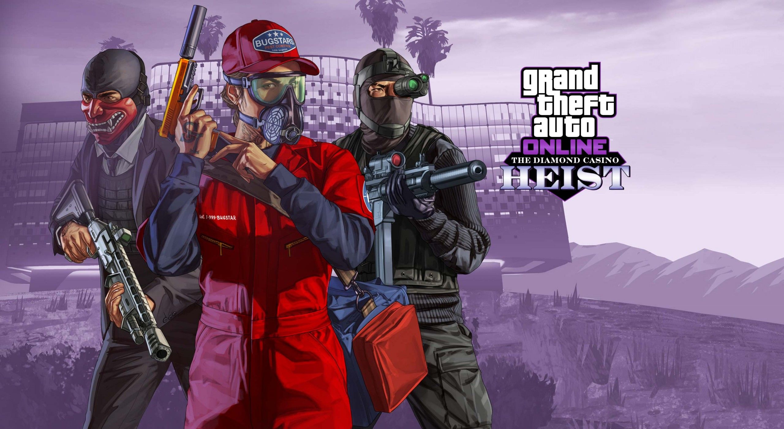 Personaggi mascherati GTA Online Heist, 2560x1401 2K, Monitor Gaming