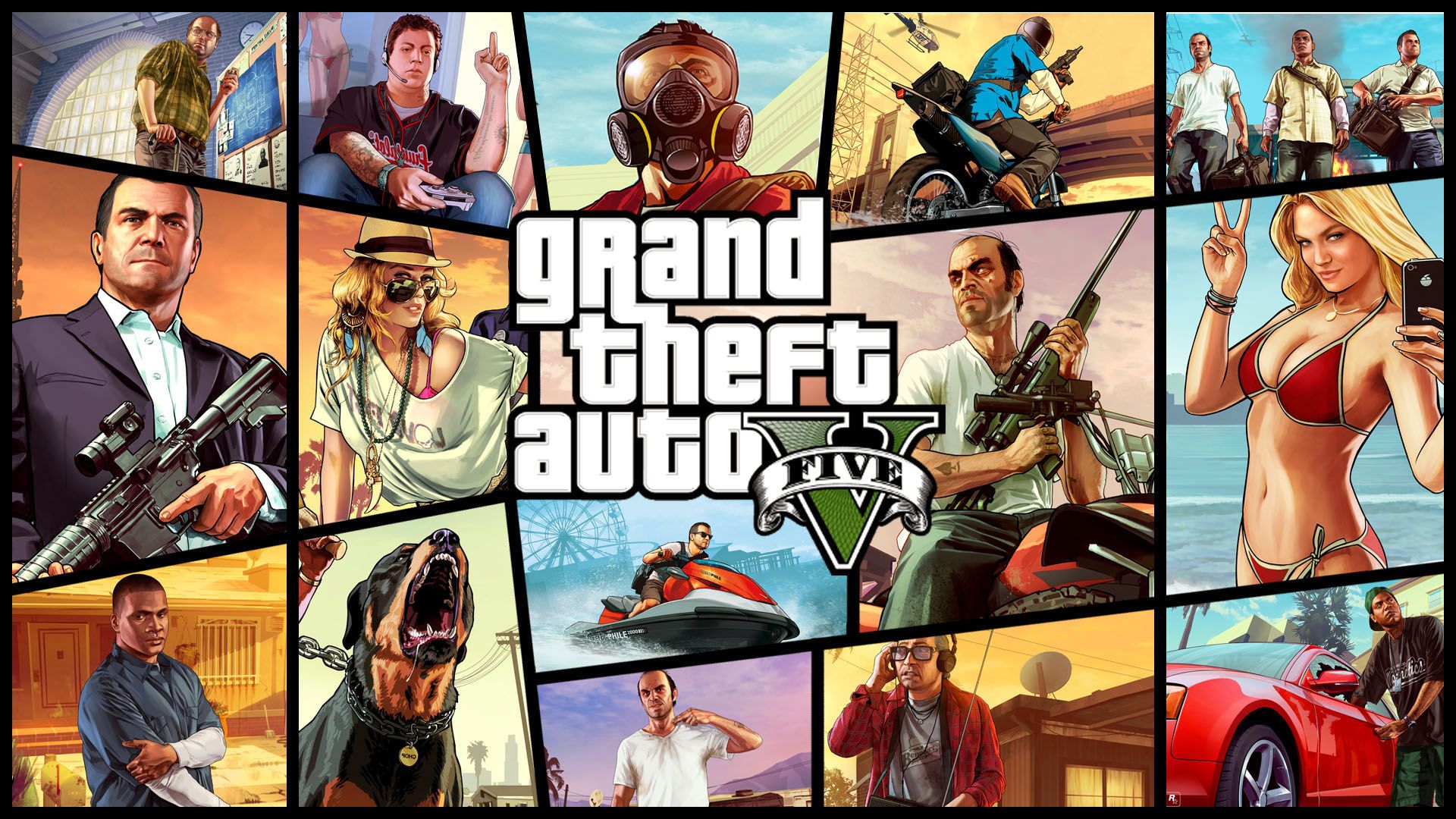 Collage personaggi GTA 5, 1920x1080 Full HD 1080p, Laptop