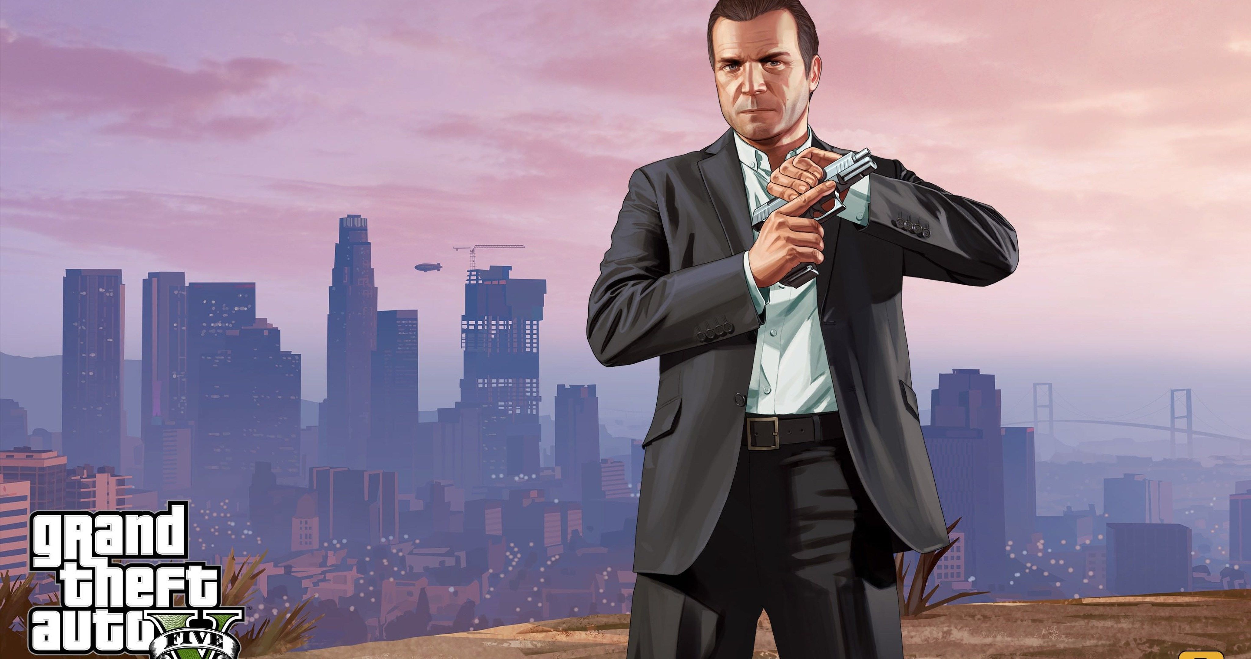 Michael GTA 5 città, Rockstar Games, 4096x2160 Ultra HD, 4K TV