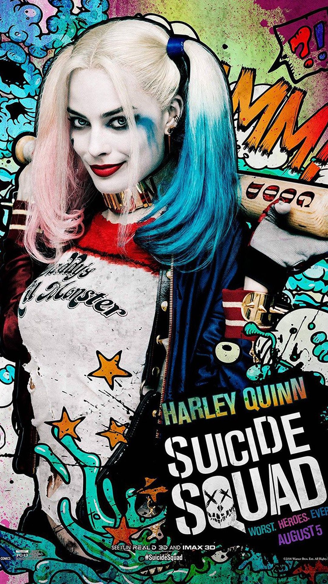 Harley Quinn Suicide Squad poster, 1080x1920 Full HD Verticale, Samsung Galaxy
