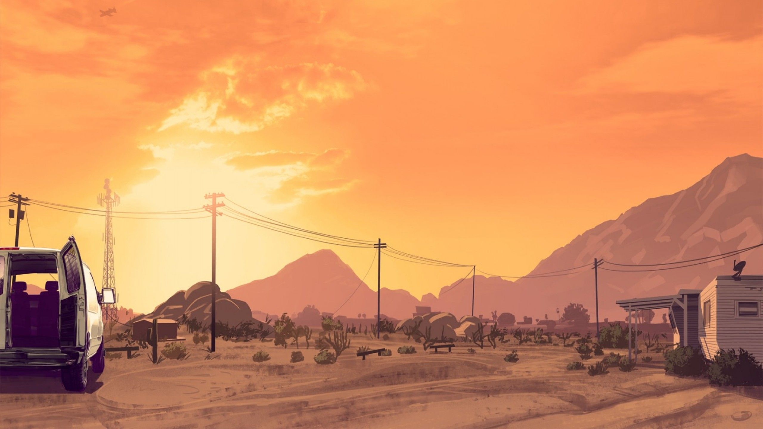 GTA 5 deserto tramonto, 2560x1440 1440p, Desktop
