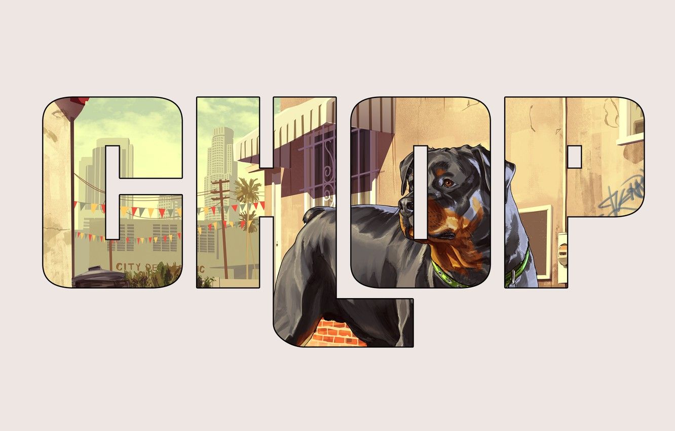 Chop cane GTA 5, 1332x850 HD, Desktop