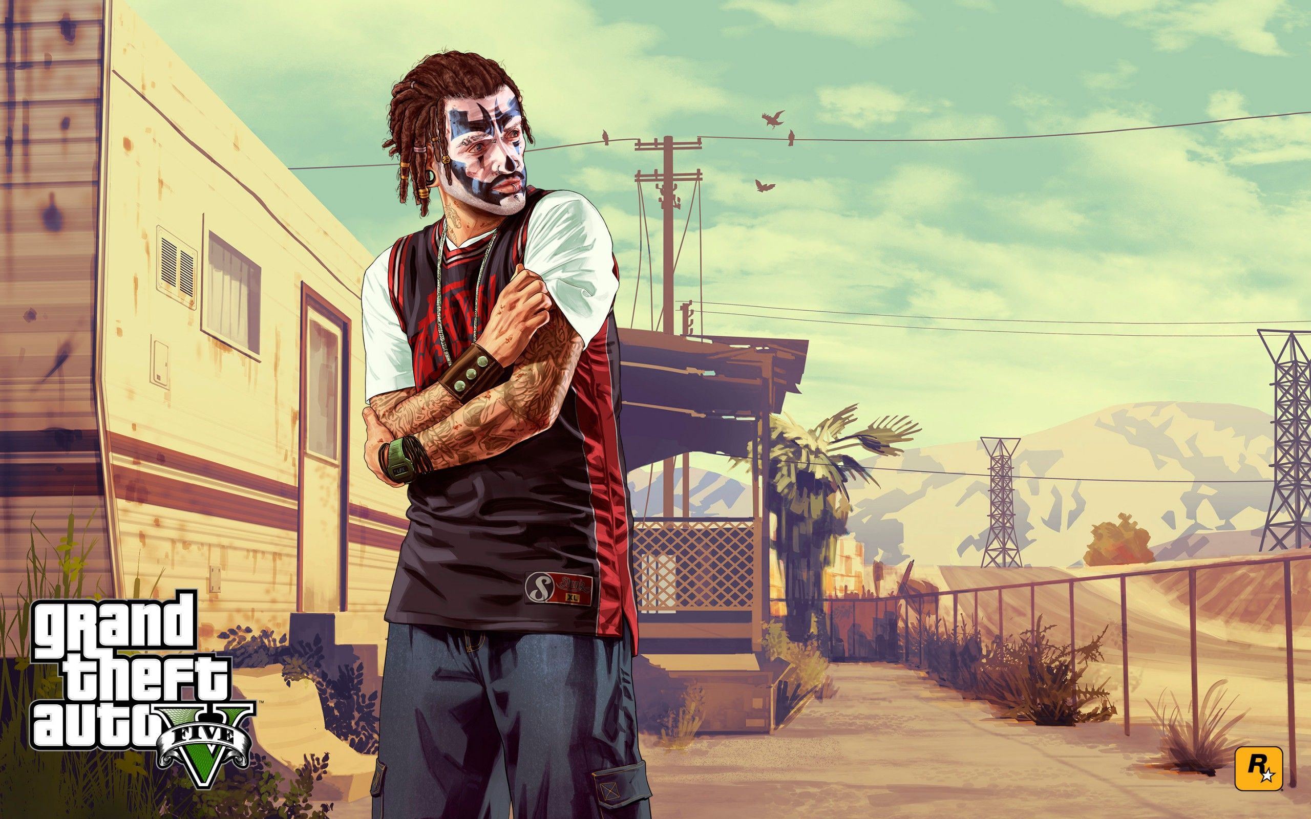 Personaggio GTA V con maschera, 2560x1600 2K, Laptop