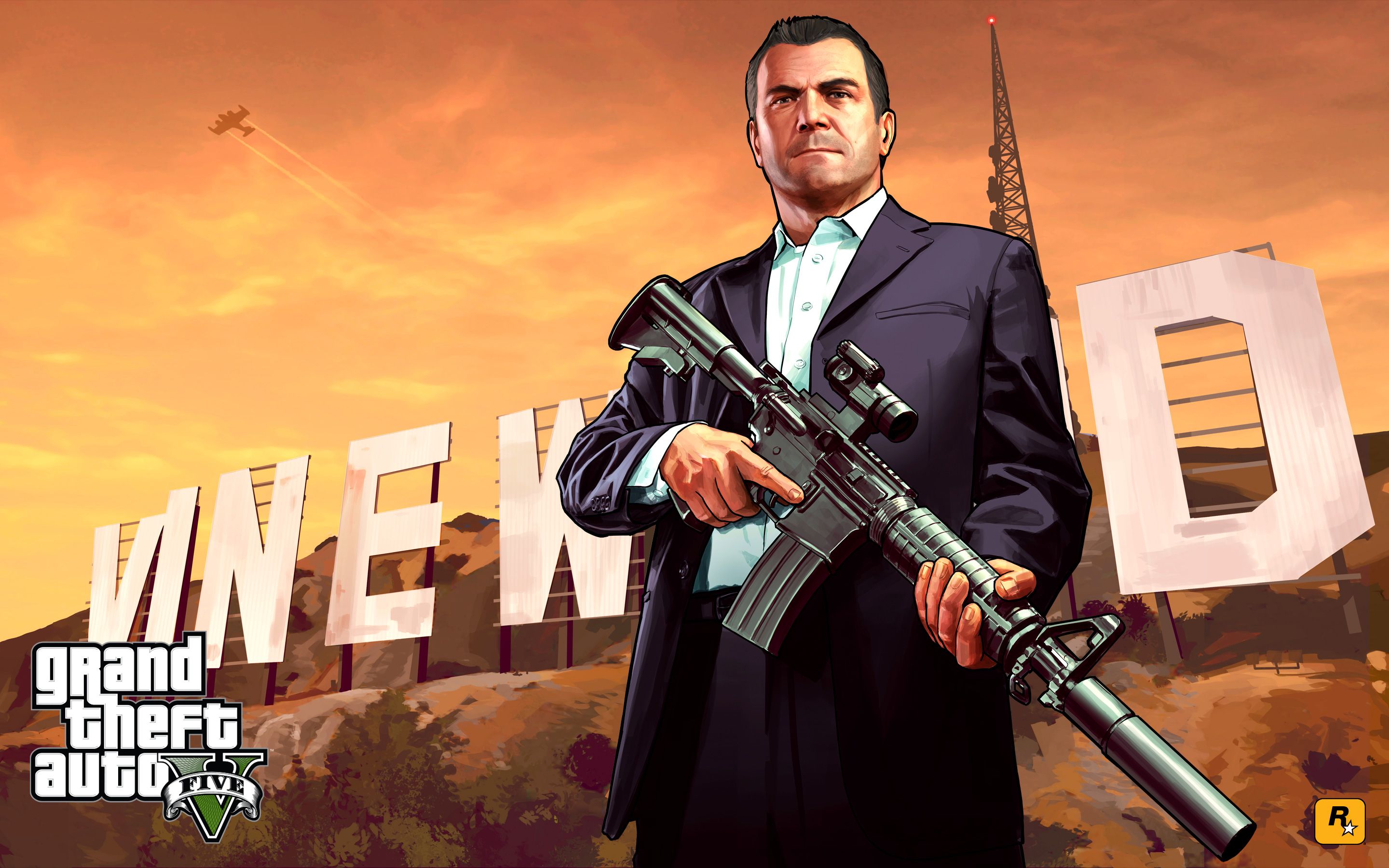 Grand Theft Auto V personaggi collage, open world, 1920x1080 Full HD 1080p, Laptop