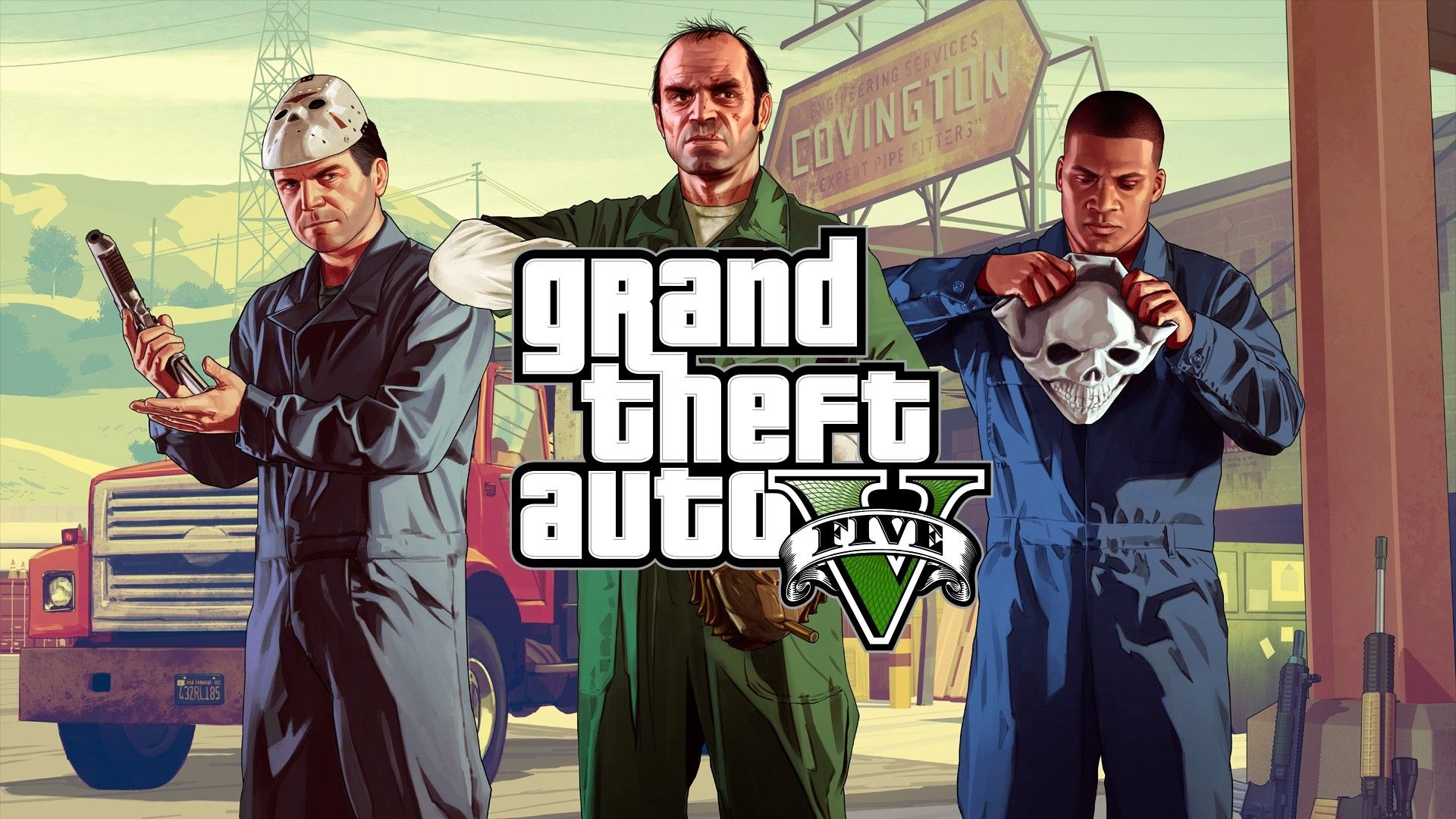Grand Theft Auto V personaggi mascherati, open world, 1920x1080 Full HD, PC