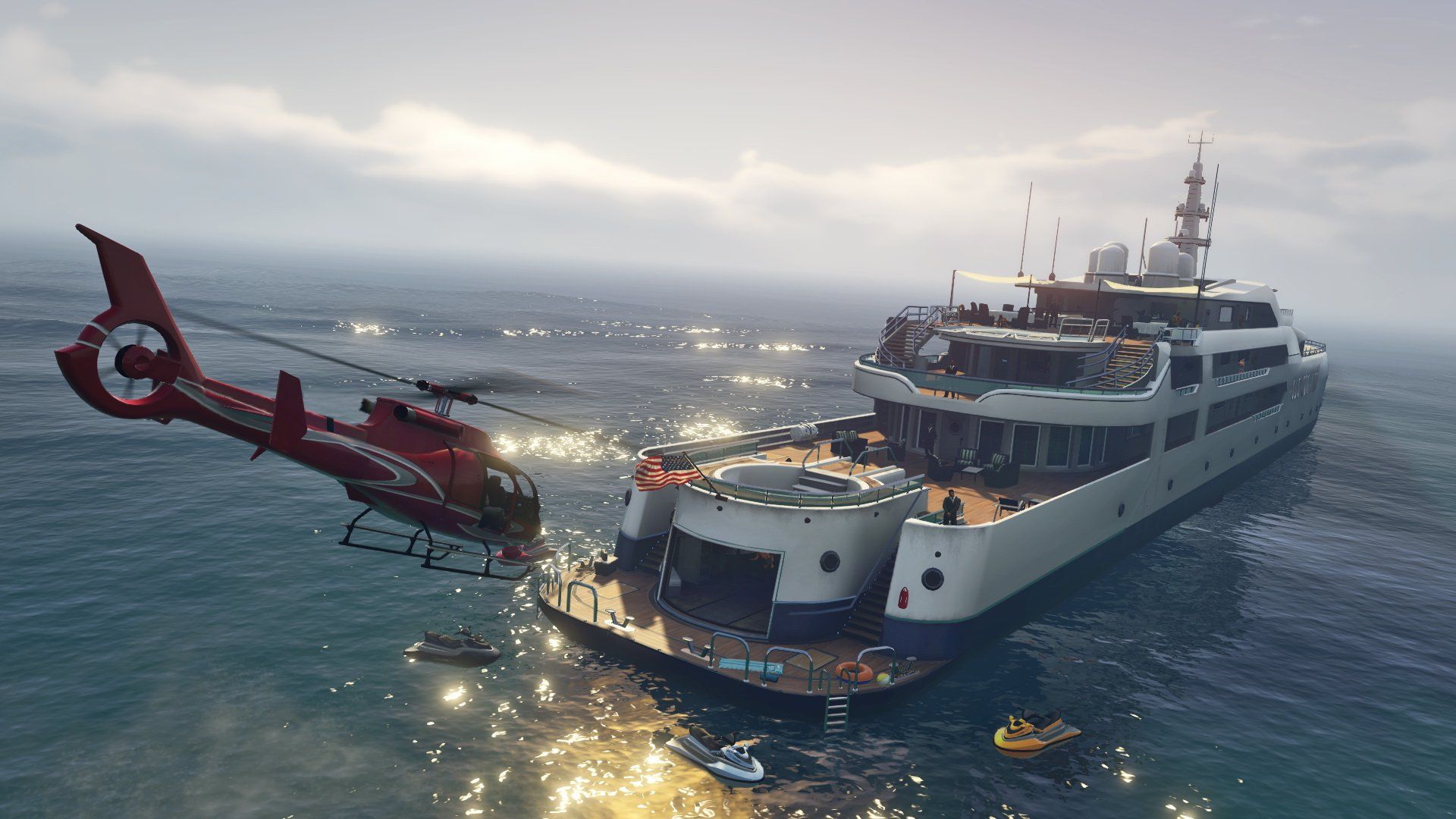 GTA 5 yacht ed elicottero, 1920x1080 Full HD, PC