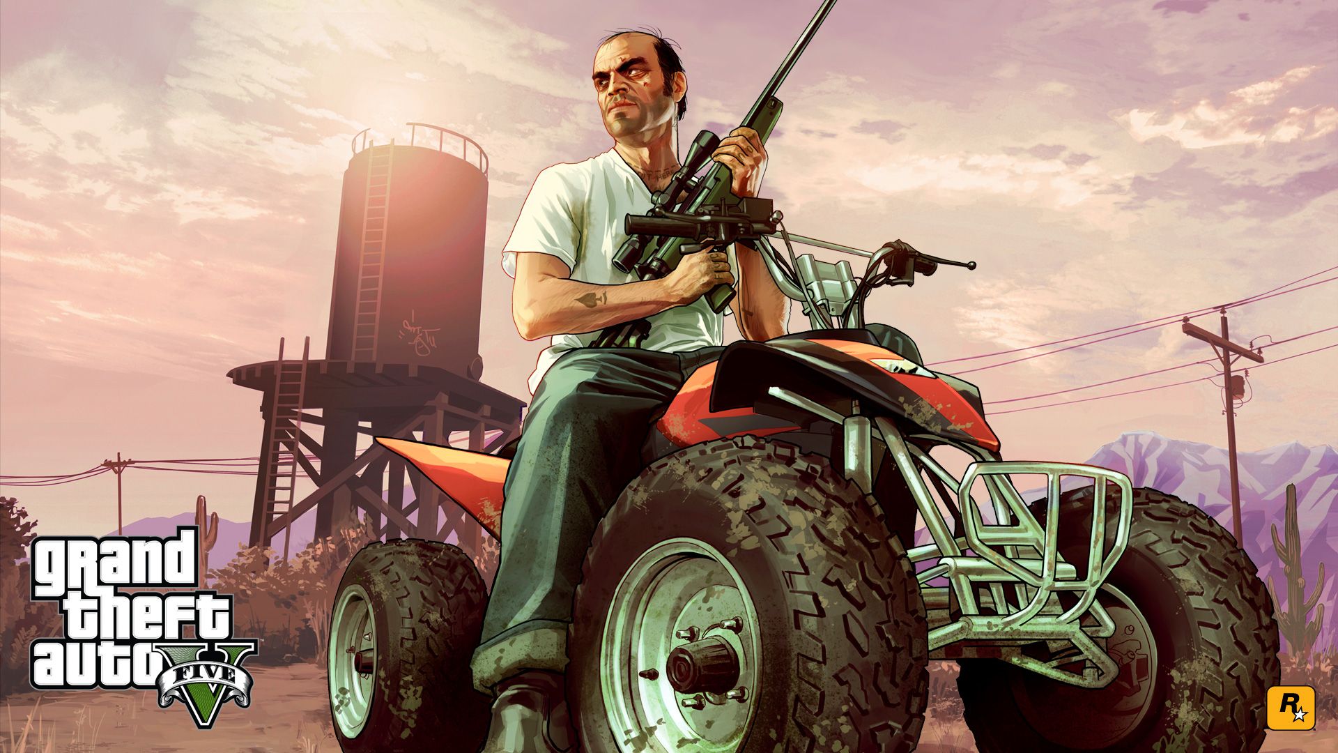 GTA 5 personaggio su quad, 1920x1080 Full HD 1080p, Monitor Gaming