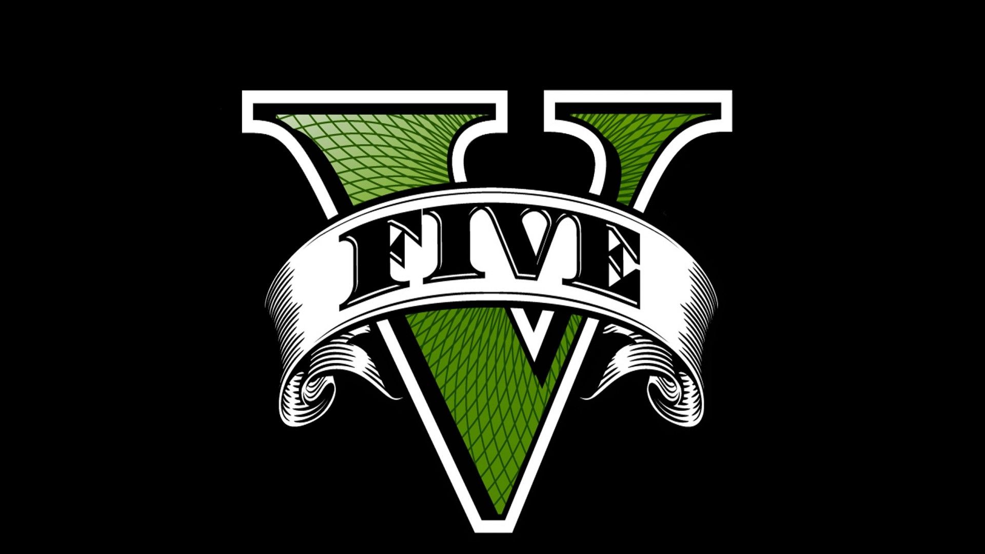 Logo GTA V verde nero, 1920x1080 1080p, PC