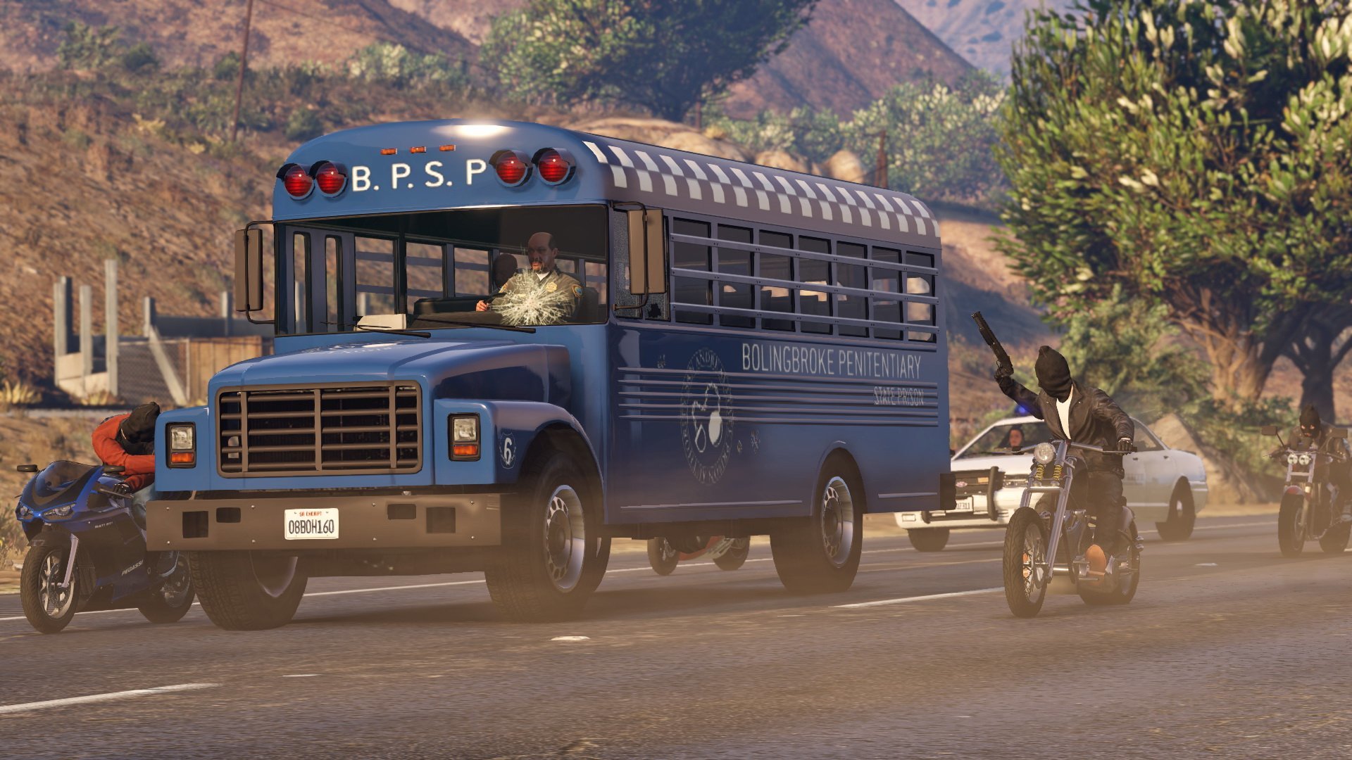 GTA 5 bus polizia moto, 1920x1080 1080p, PC