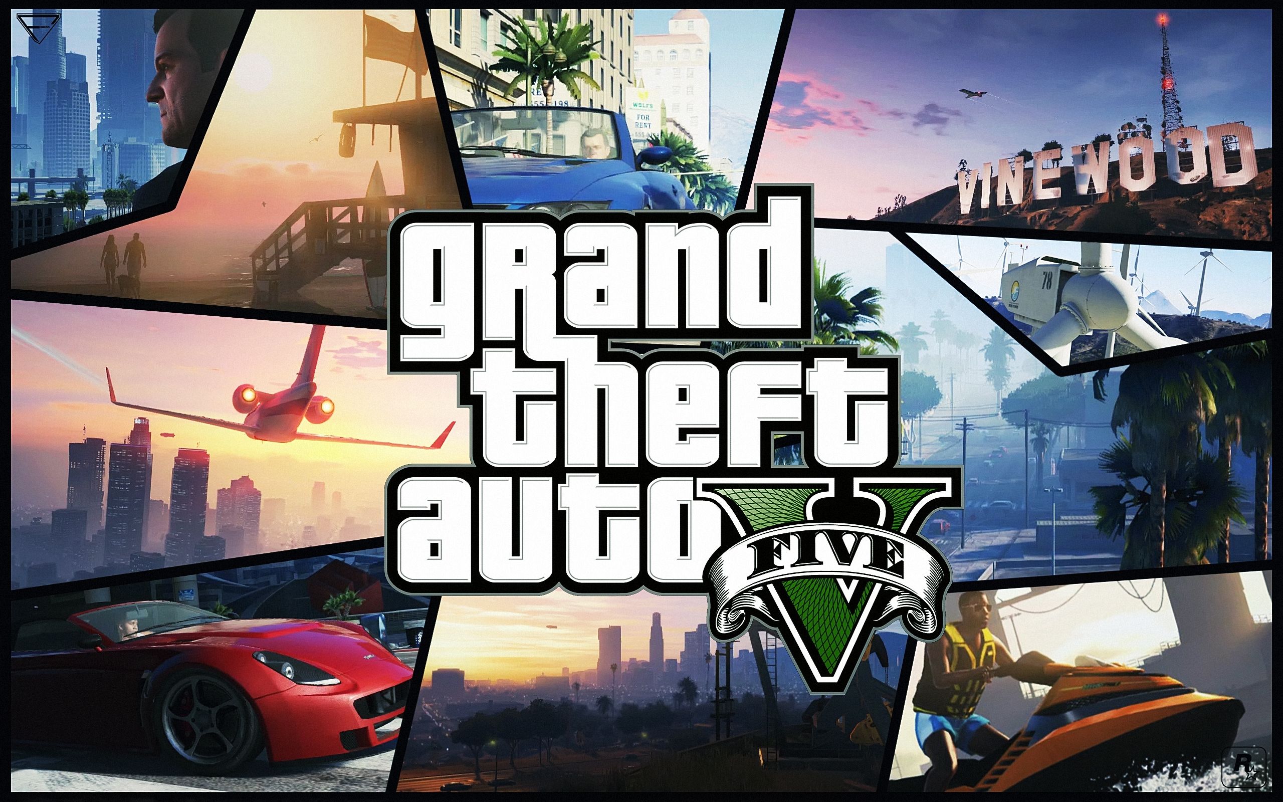 Grand Theft Auto V collage personaggi, 2560x1600 2K+, Monitor Gaming