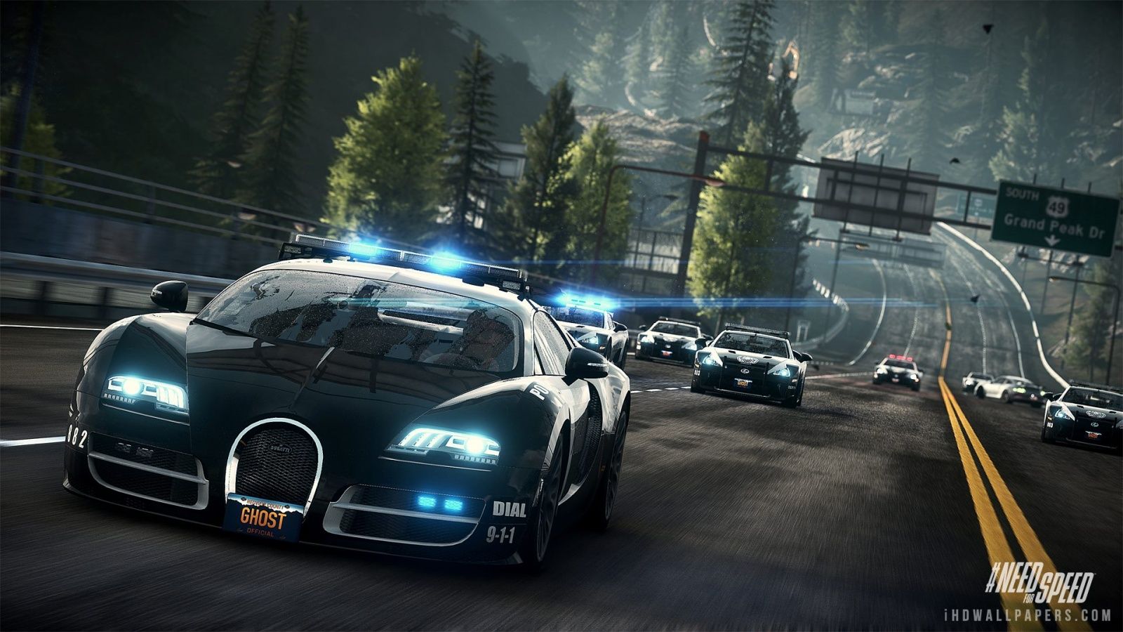 Bugatti Veyron inseguito dalla polizia, hypercar, 1600x900 900p, PC Desktop