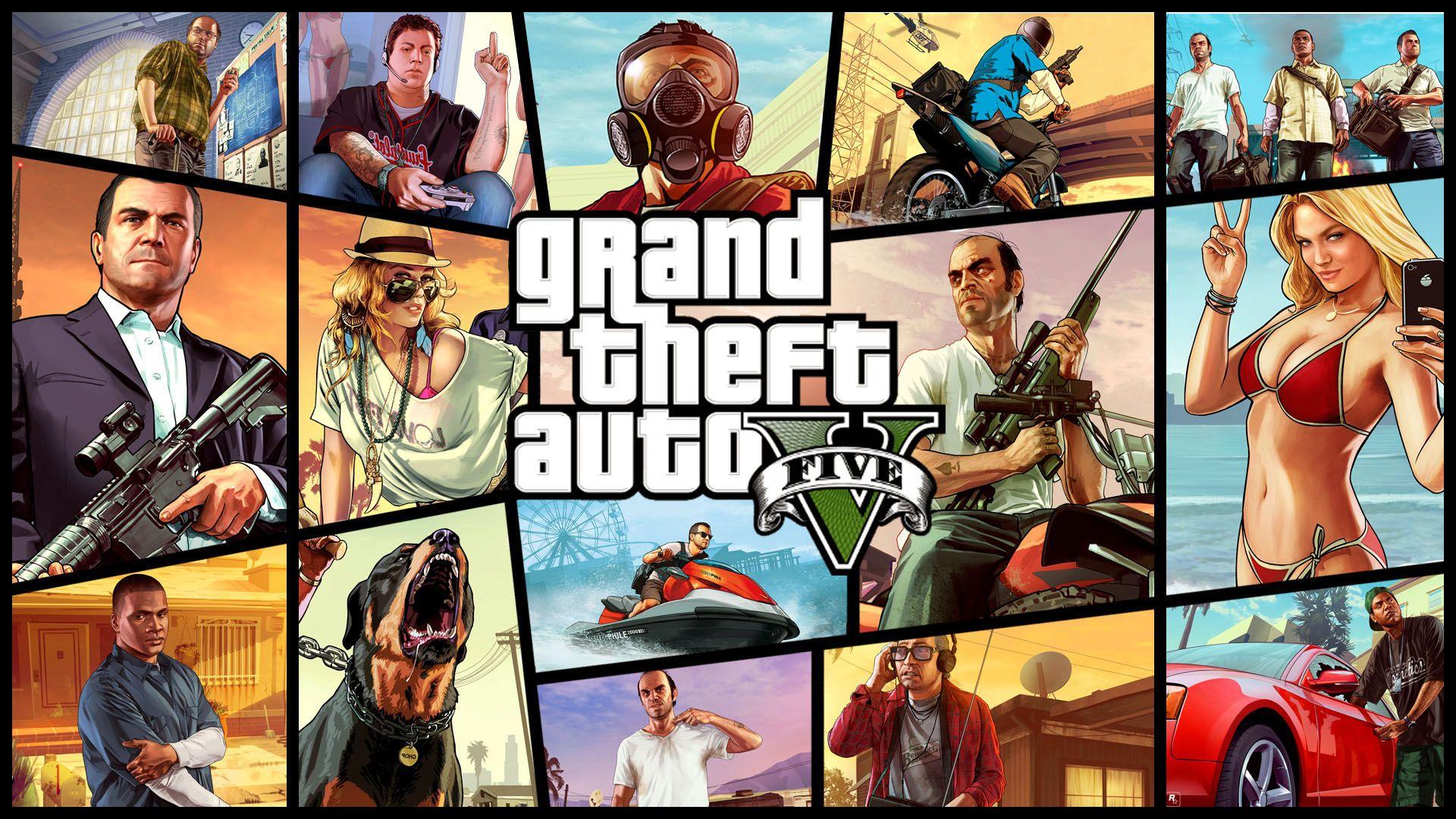 GTA 5 collage personaggi, 1920x1080 Full HD, Desktop