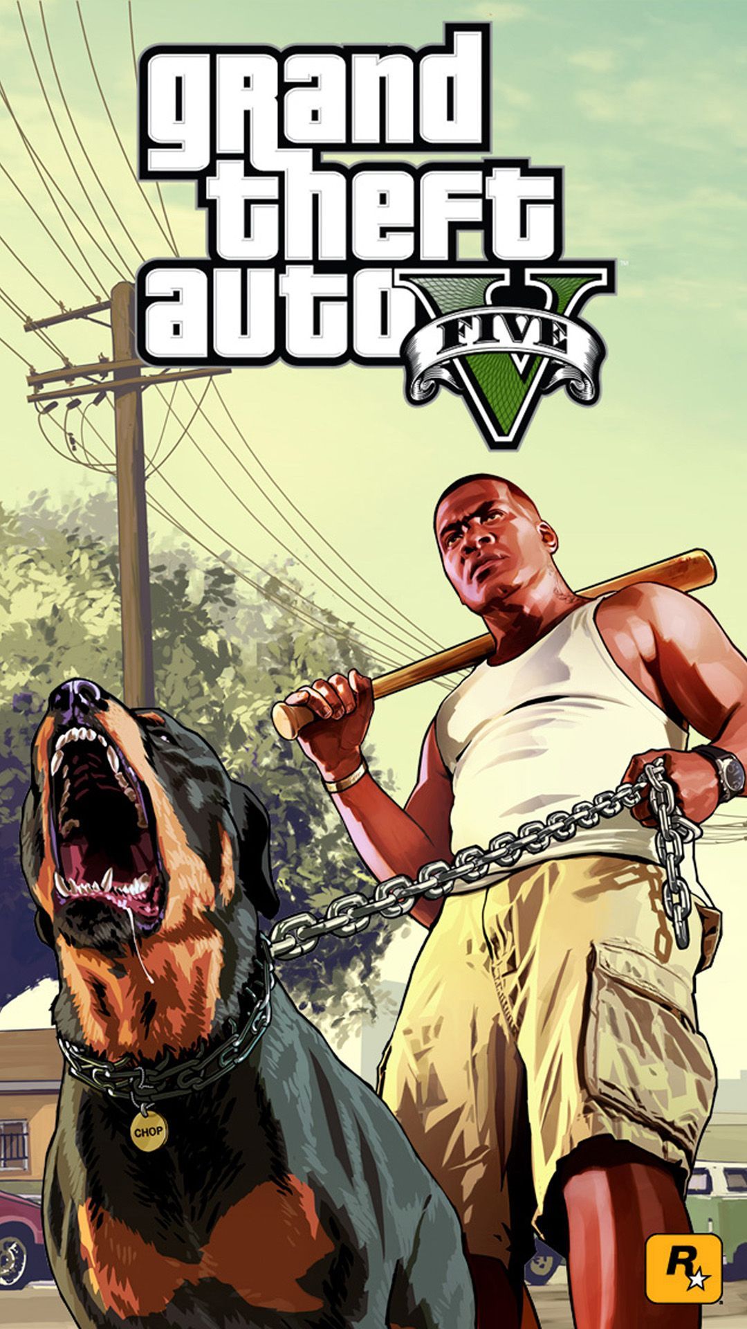 GTA 5 Franklin con cane, 1080x1920 Full HD Verticale, Samsung Galaxy