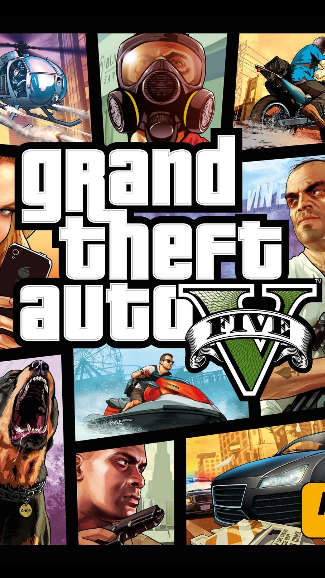 GTA 5 collage personaggi, 1080x1920 Full HD Verticale, Samsung Galaxy