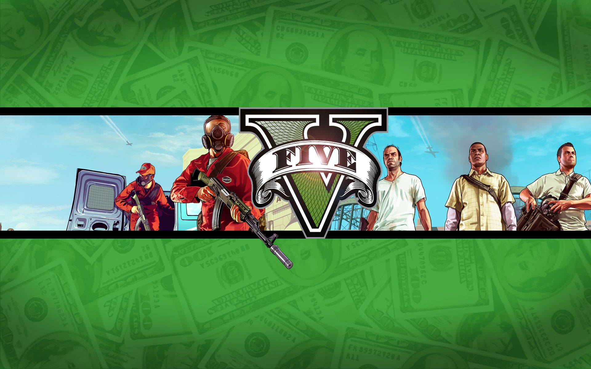 GTA 5 personaggi logo verde, 1920x1200 Full HD+ WUXGA, iMac