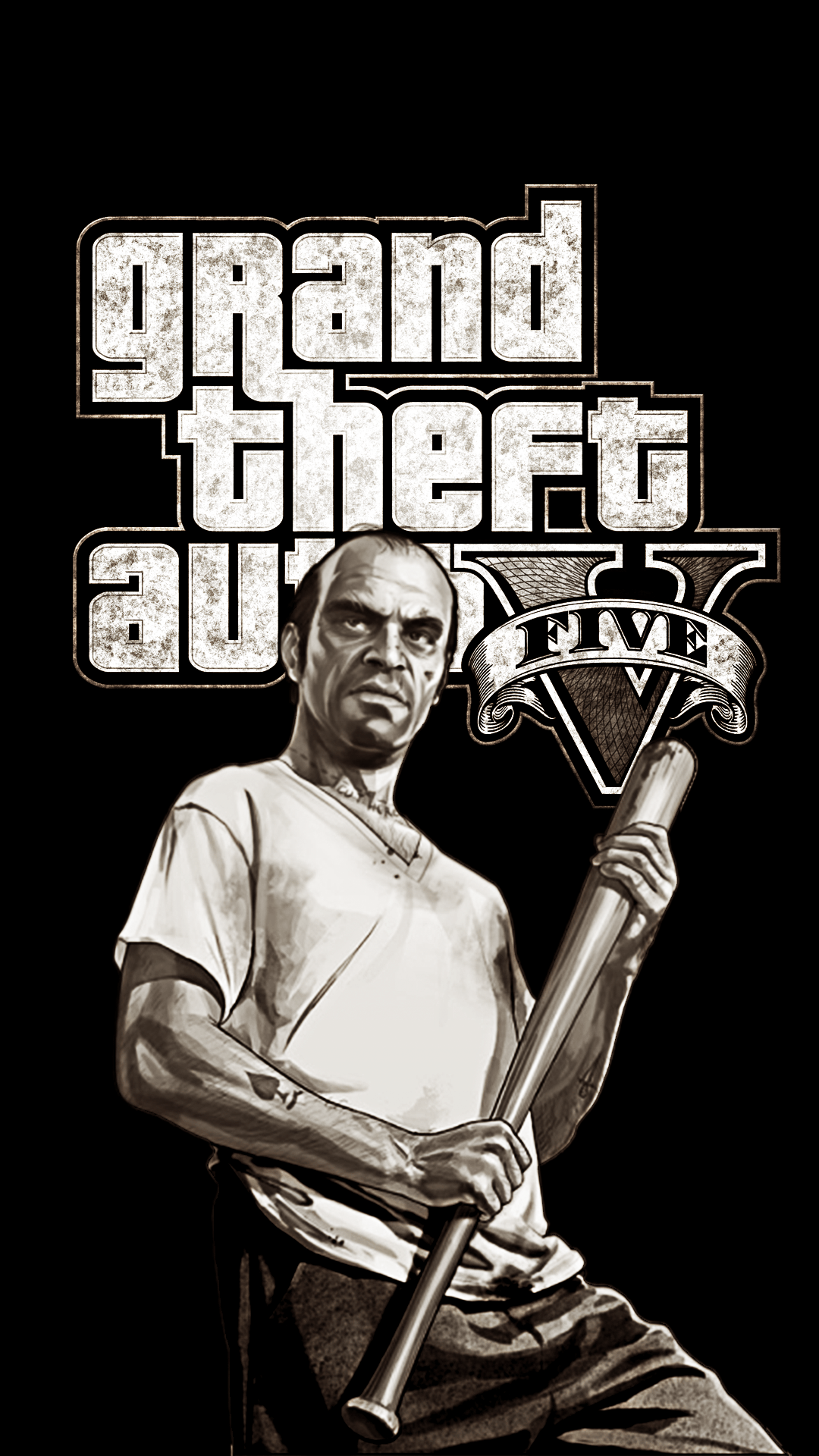 GTA 5 logo personaggio Trevor, Rockstar Games, 1080x1920 Full HD Verticale, iPhone