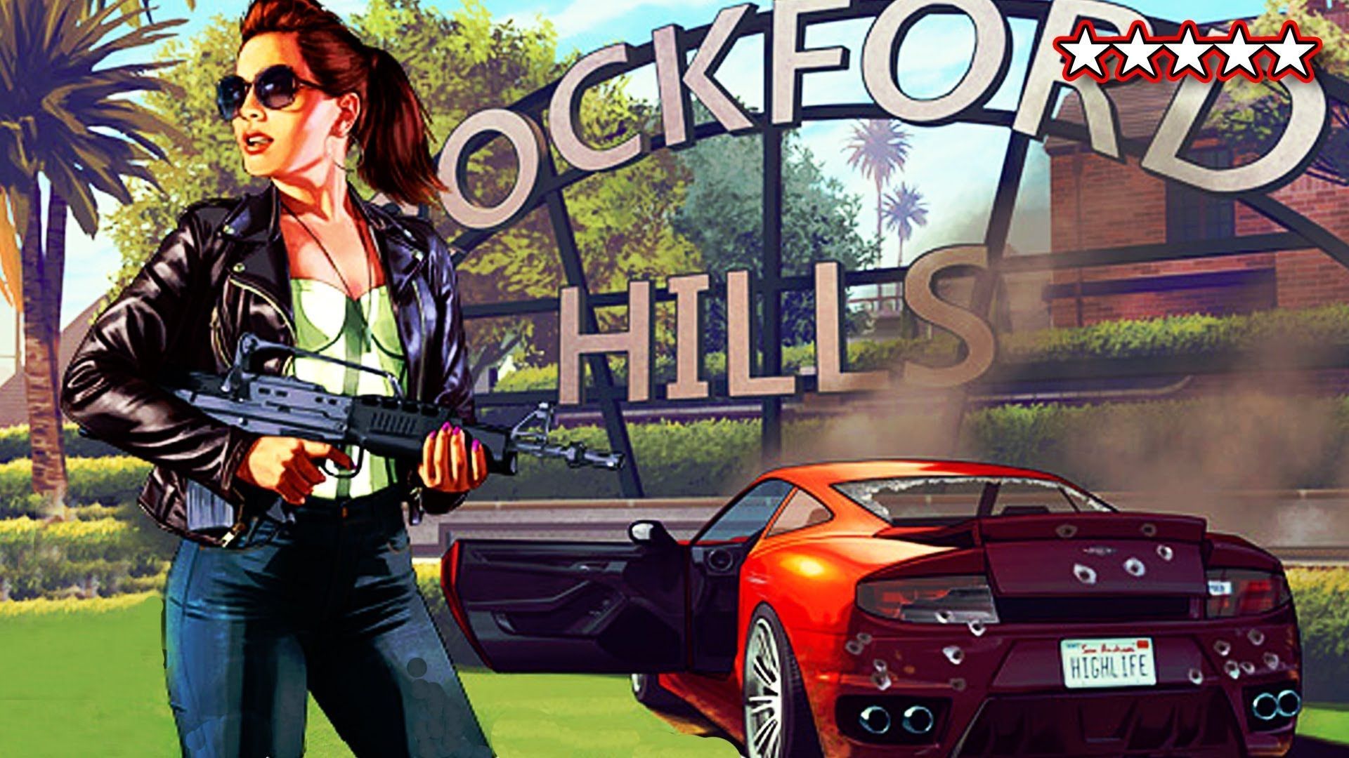 GTA 5 donna con fucile, auto sportiva, 1920x1080 1080p, Desktop