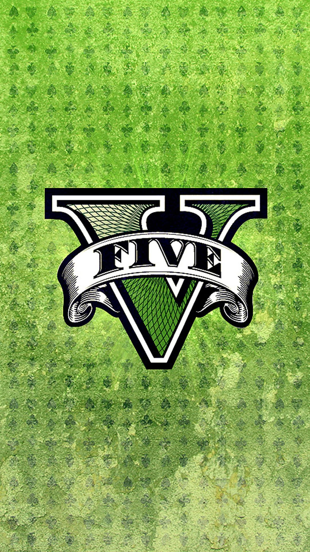 Logo GTA V verde, 1080x1920 Verticale, Mobile