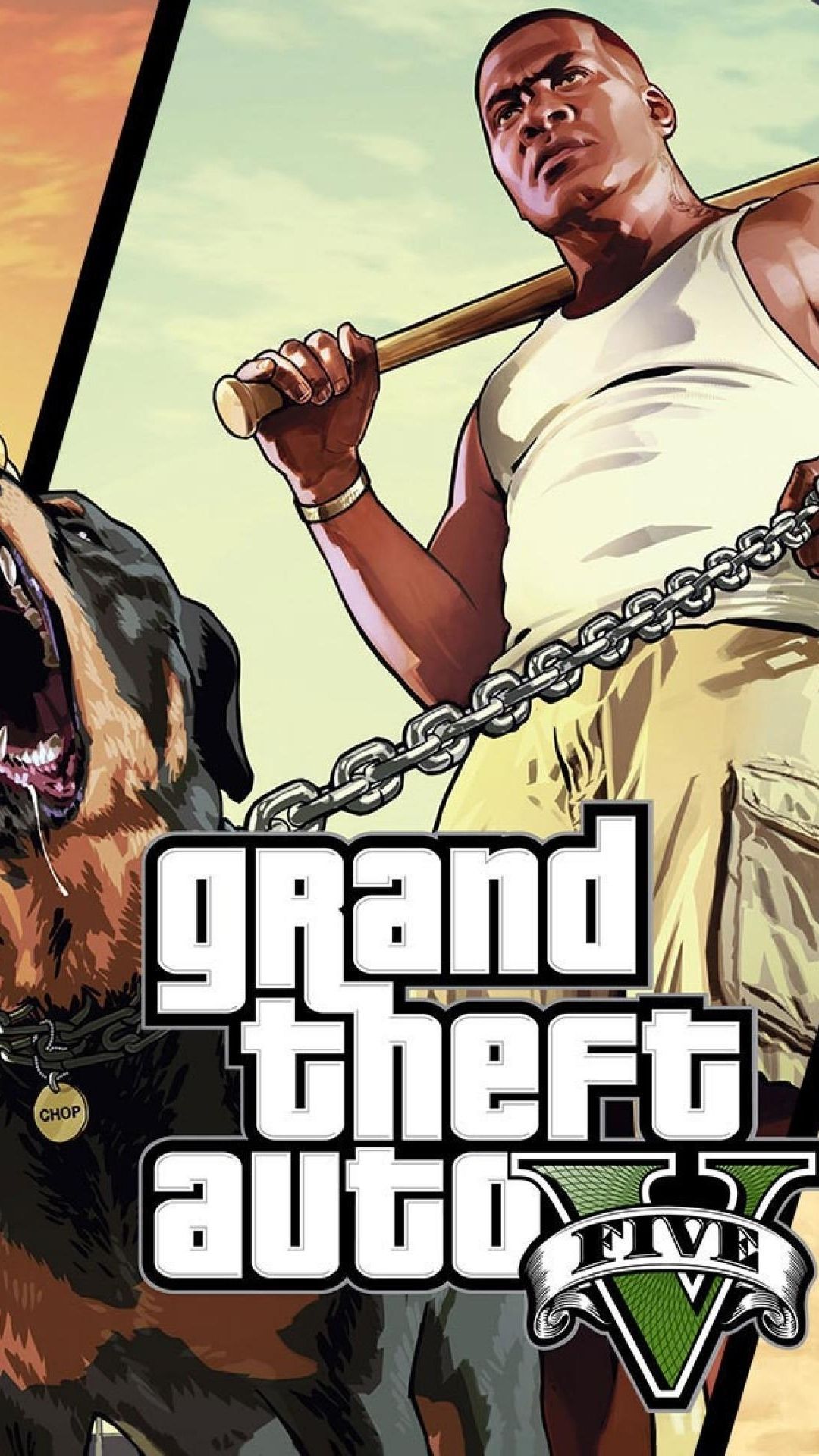 GTA 5 Franklin cane Chop, Grand Theft Auto, 1080x1920 Verticale, Mobile