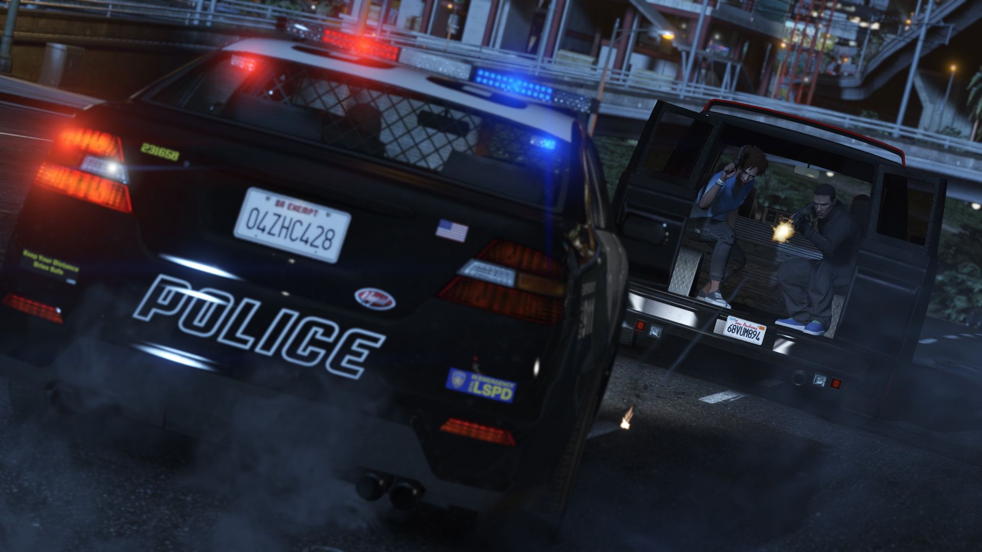 Auto polizia GTA 5 notte, 1920x1080 1080p, PC Desktop