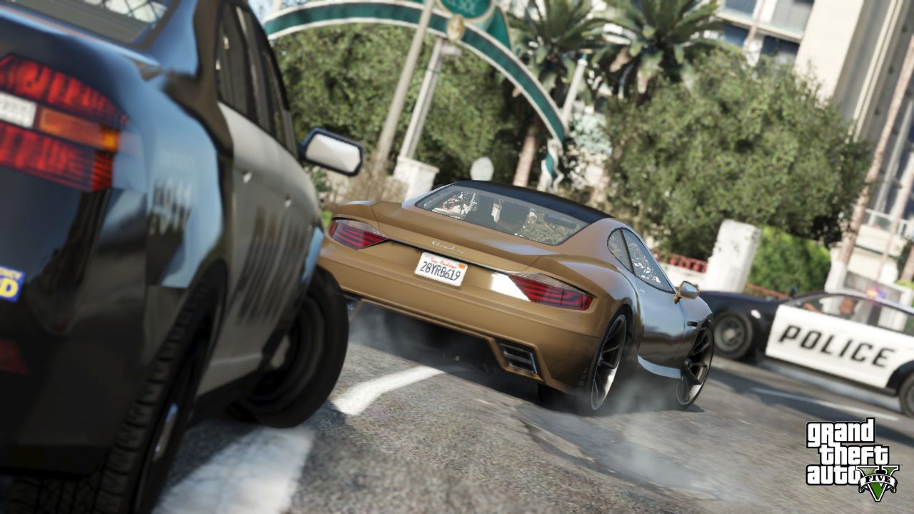 Auto polizia inseguimento GTA 5, 1280x720 720p, Laptop