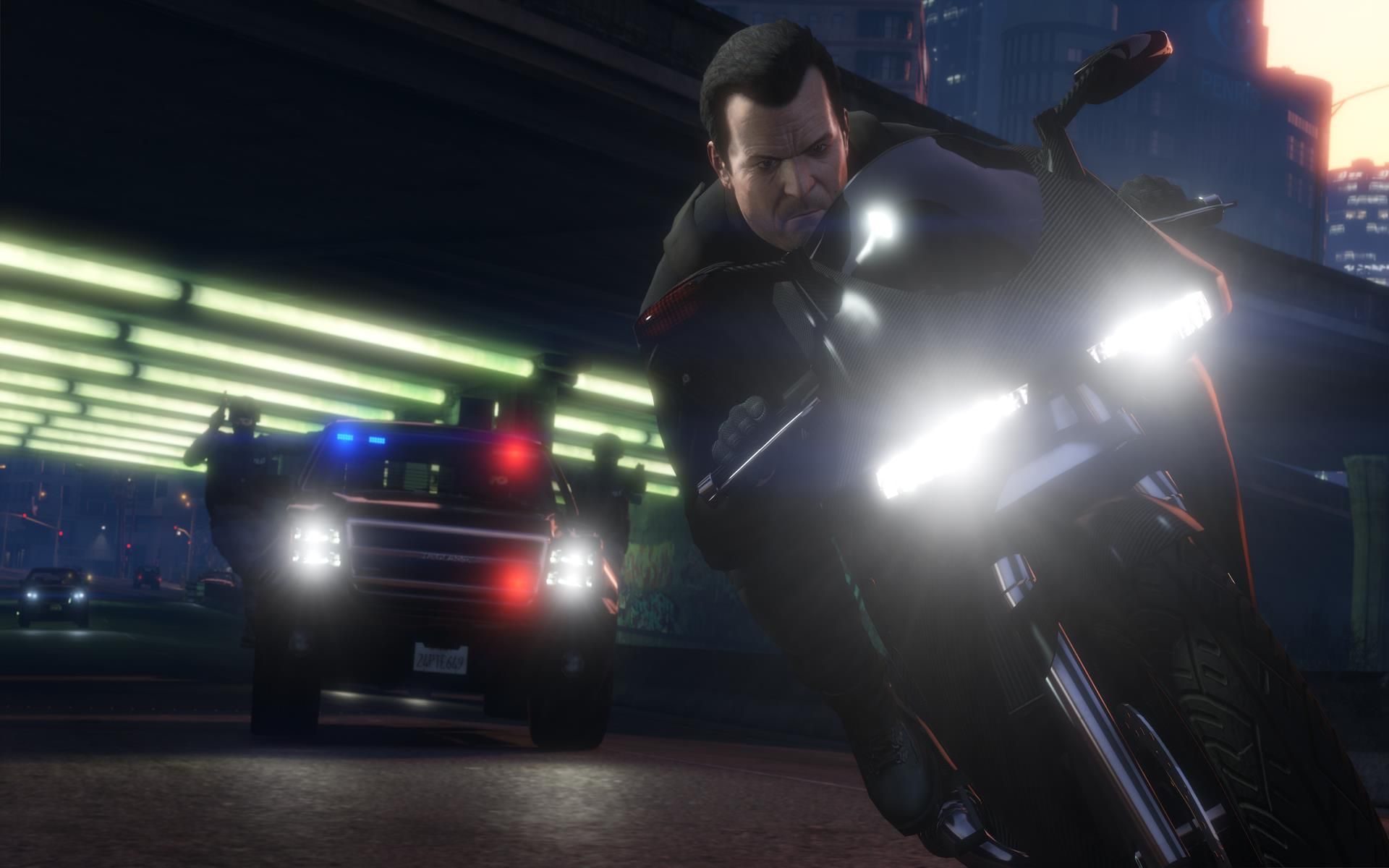 GTA 5 inseguimento polizia moto, 1920x1200 Full HD+, Laptop