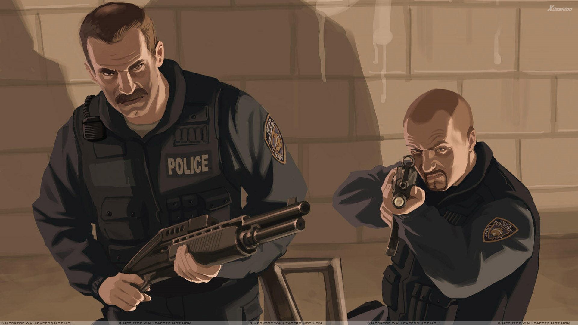 Poliziotti GTA 5 armati, 1920x1080 1080p, Desktop