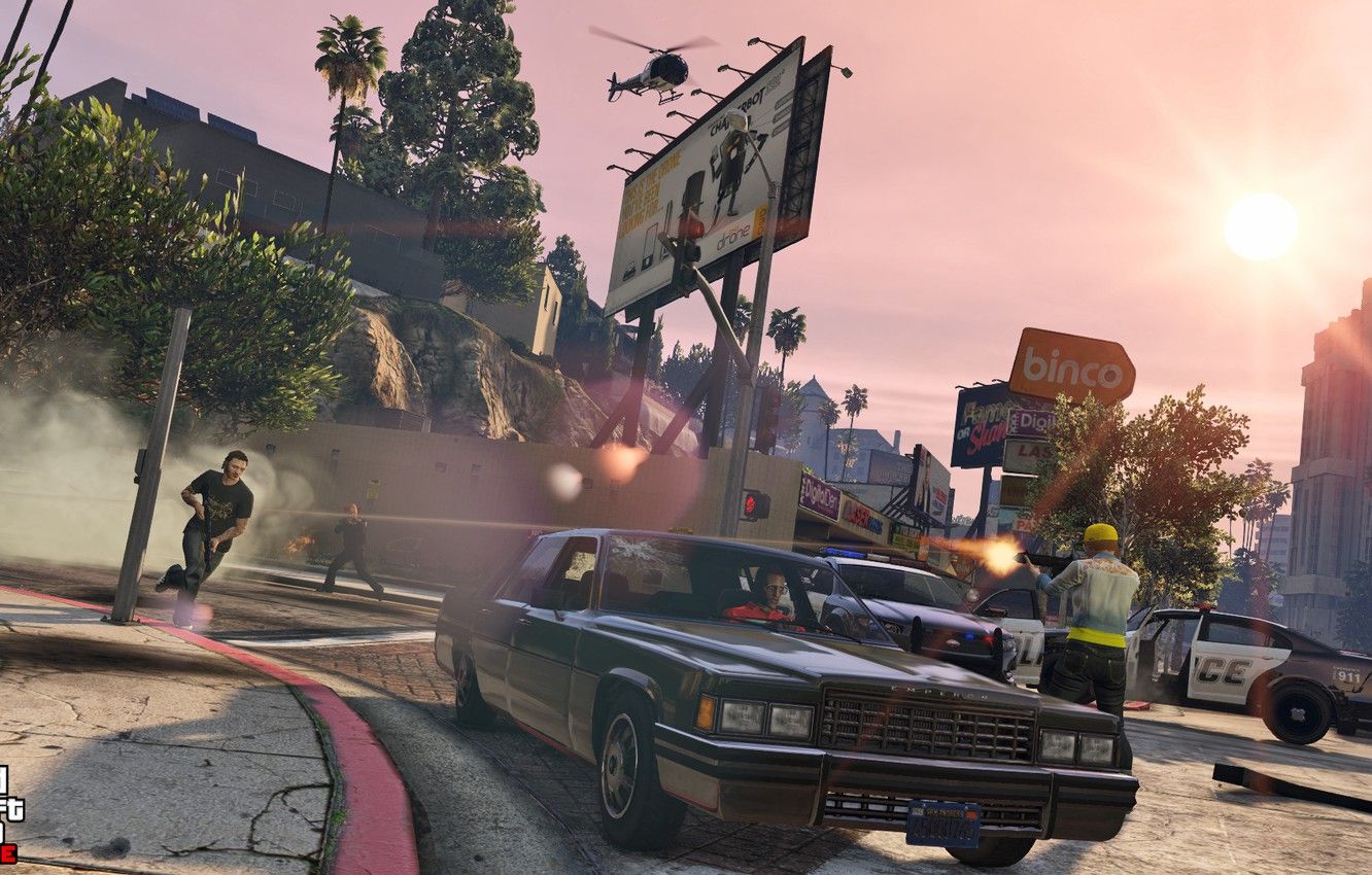 Sparatoria polizia GTA 5, 1332x850 720p, Acer Nitro