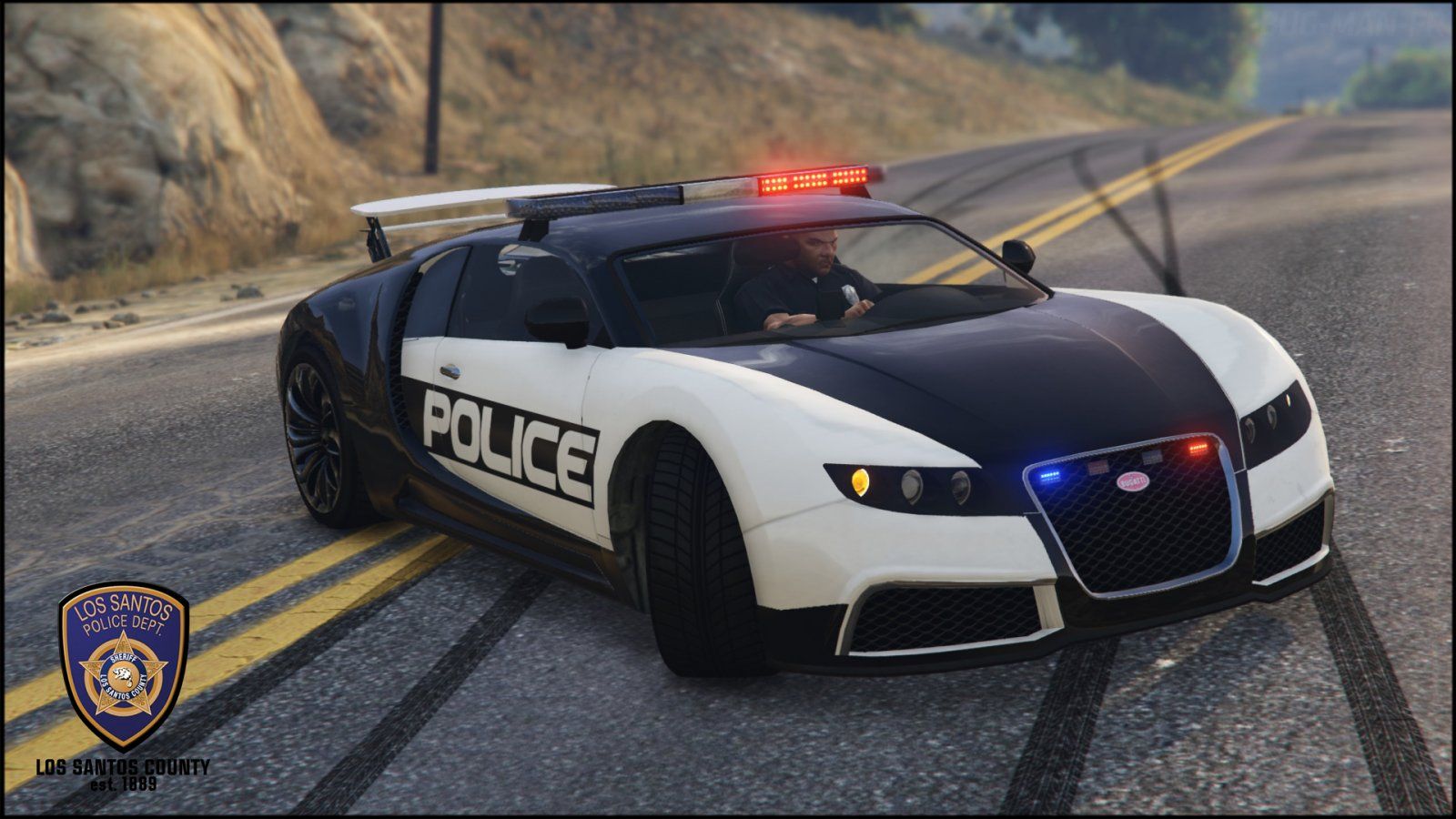 Auto polizia GTA 5 stile Bugatti, 1600x900 HD, iMac