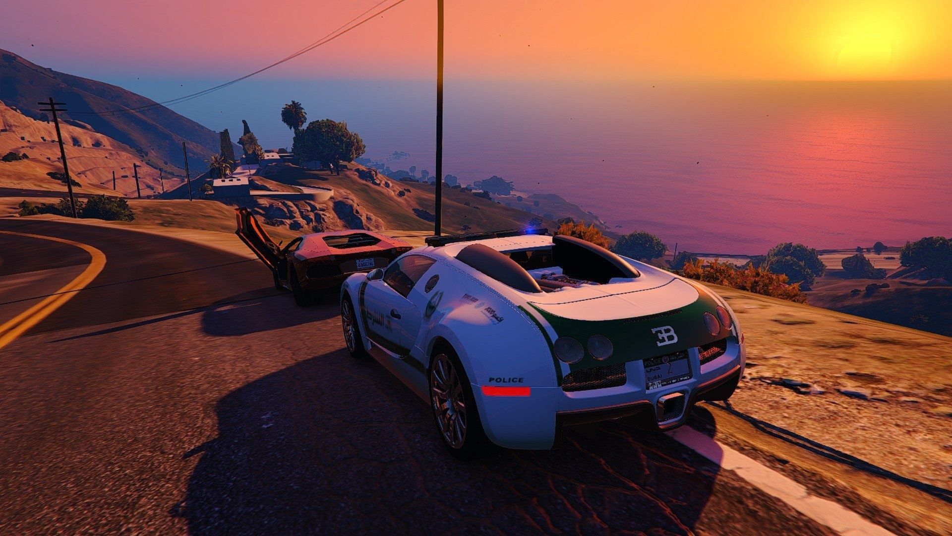 Auto sportive su strada costiera GTA 5, 1920x1080 1080p, PC Desktop