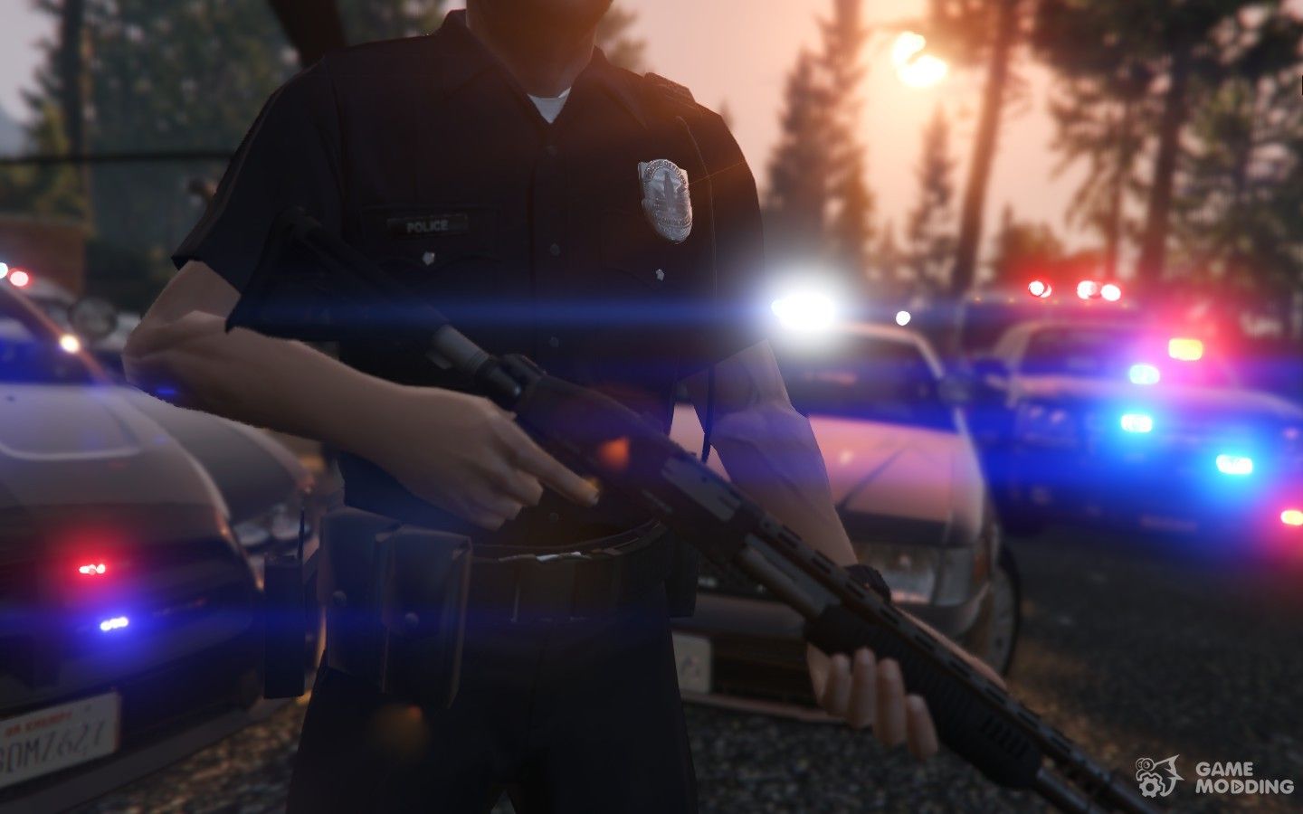 Auto sportiva rossa e polizia GTA, 2048x1536 alta risoluzione, Laptop