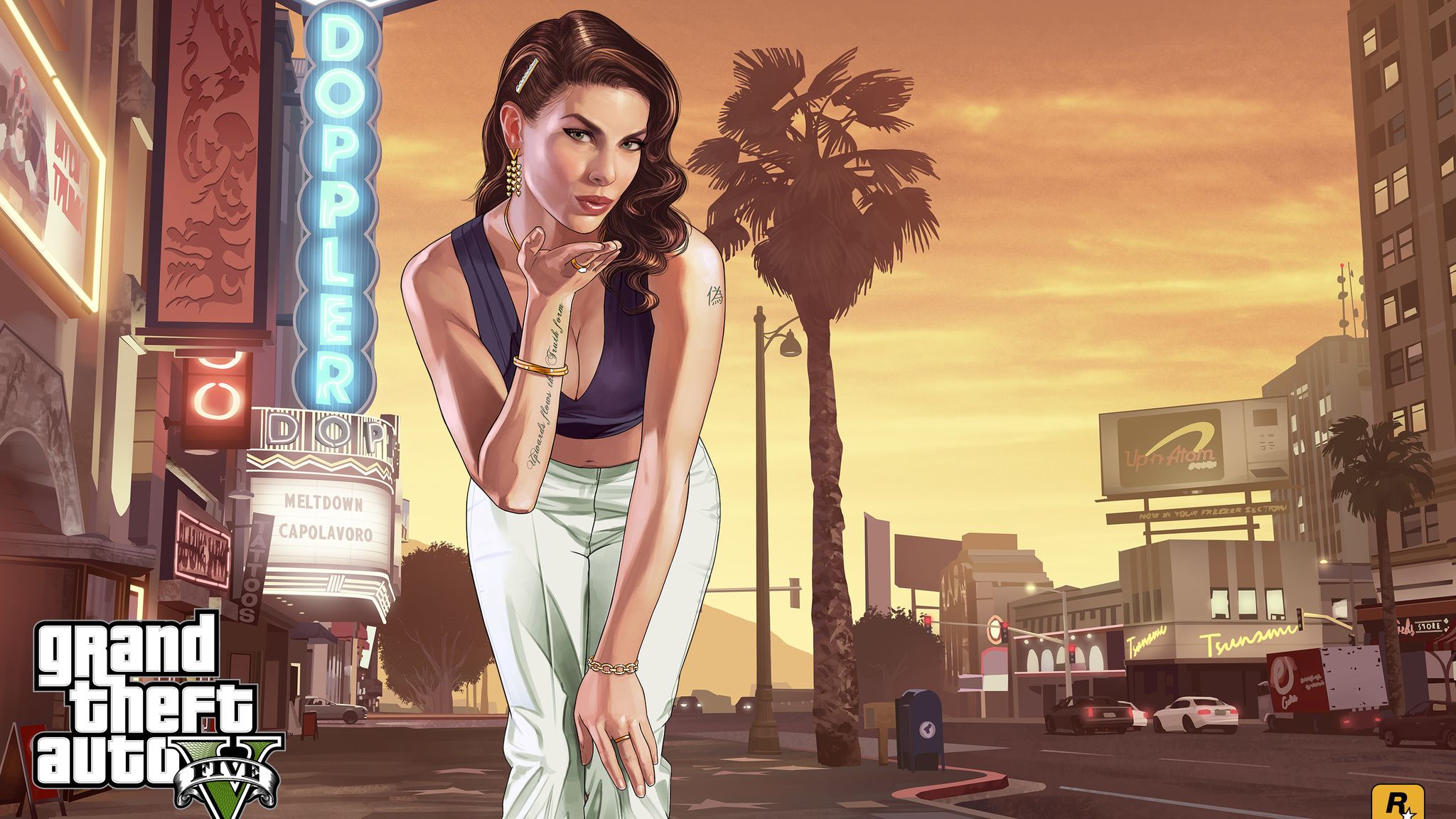 GTA 5 ragazza schermata caricamento, 2048x1152 2K, PC Desktop