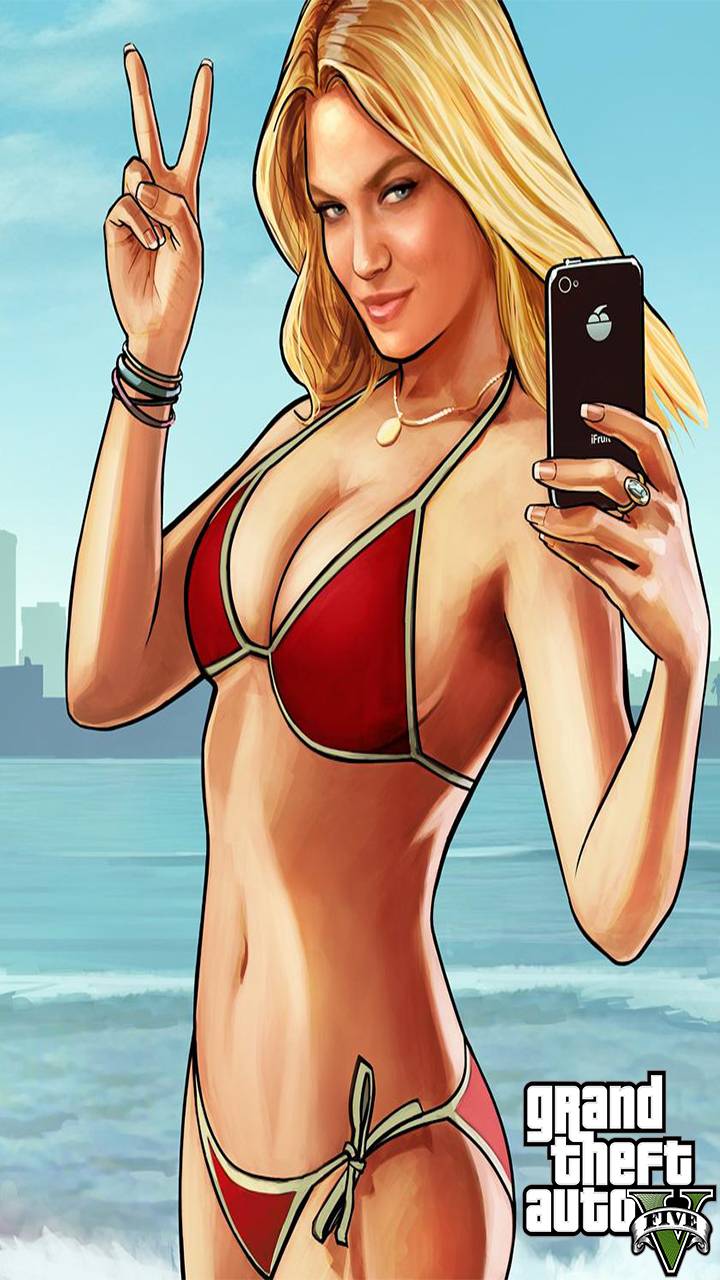 Ragazza bionda bikini GTA 5, 720x1280 Full HD Verticale, iPhone