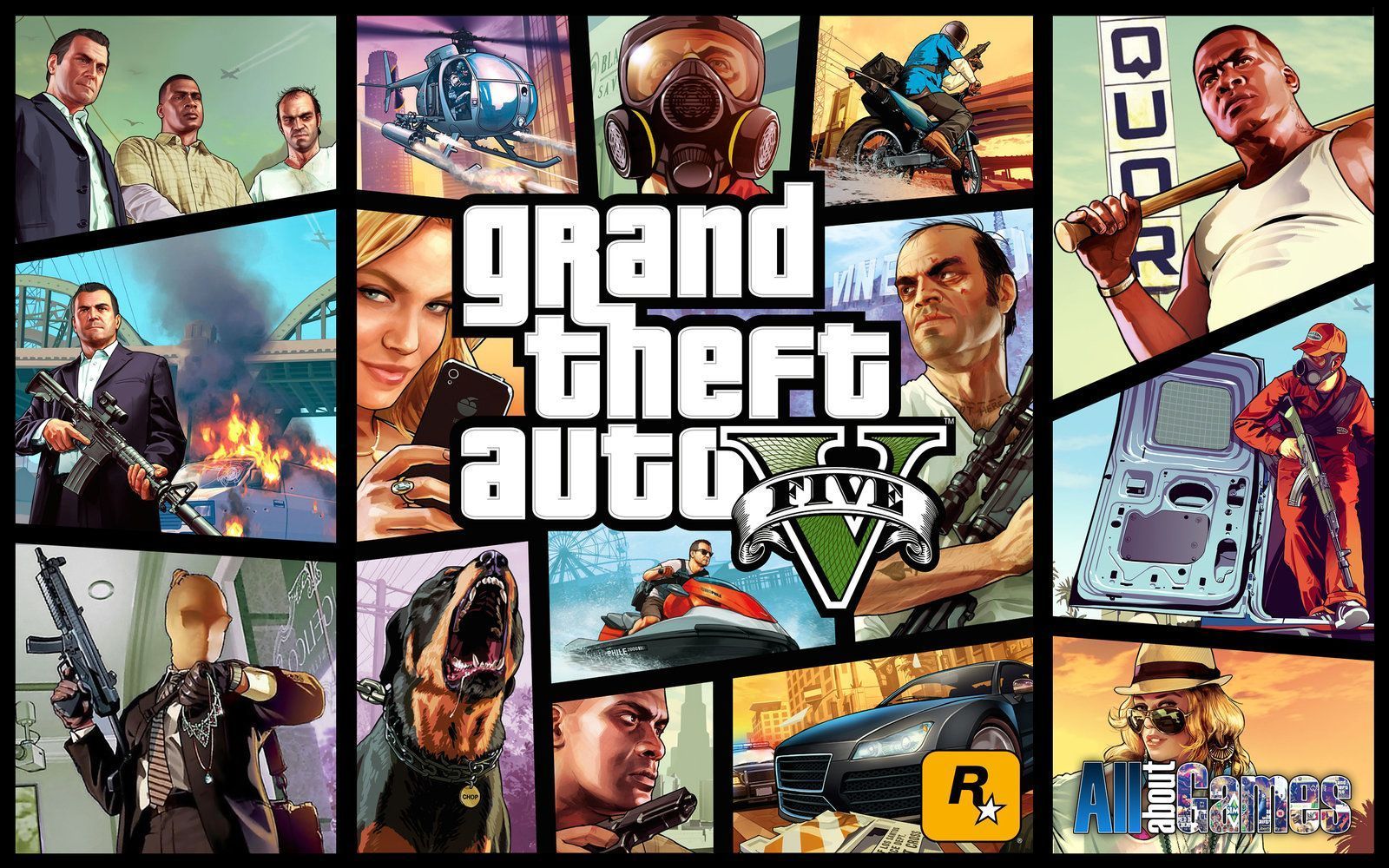 Grand Theft Auto V collage, 1600x1000 900p, Desktop