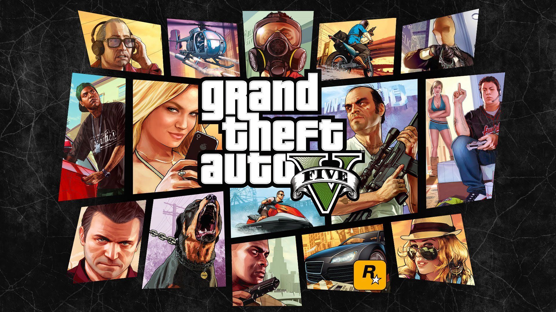 Personaggi Grand Theft Auto V collage, open world, 1920x1080 1080p, Laptop
