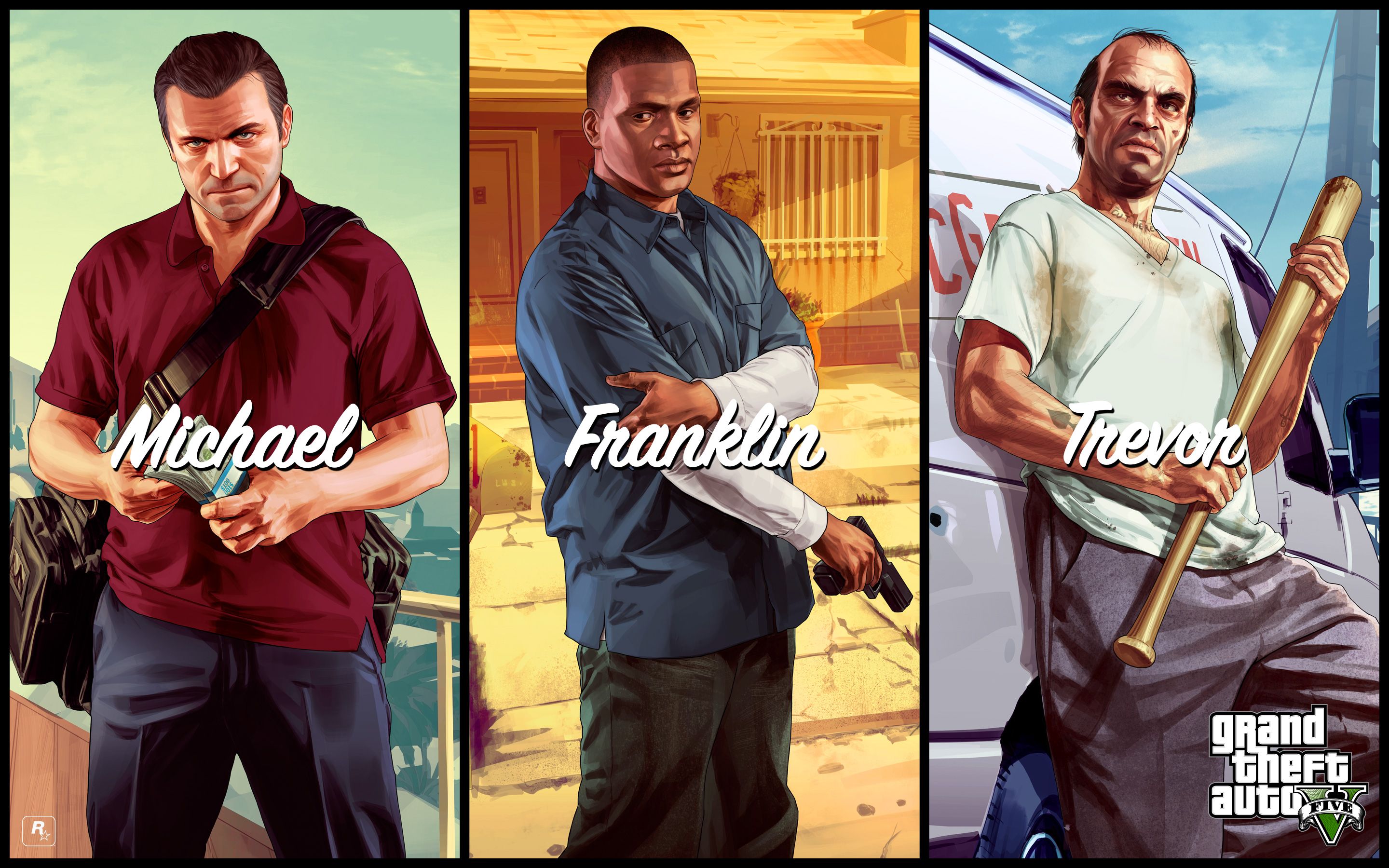 Michael, Franklin e Trevor GTA V, 2880x1800 WQXGA, PC