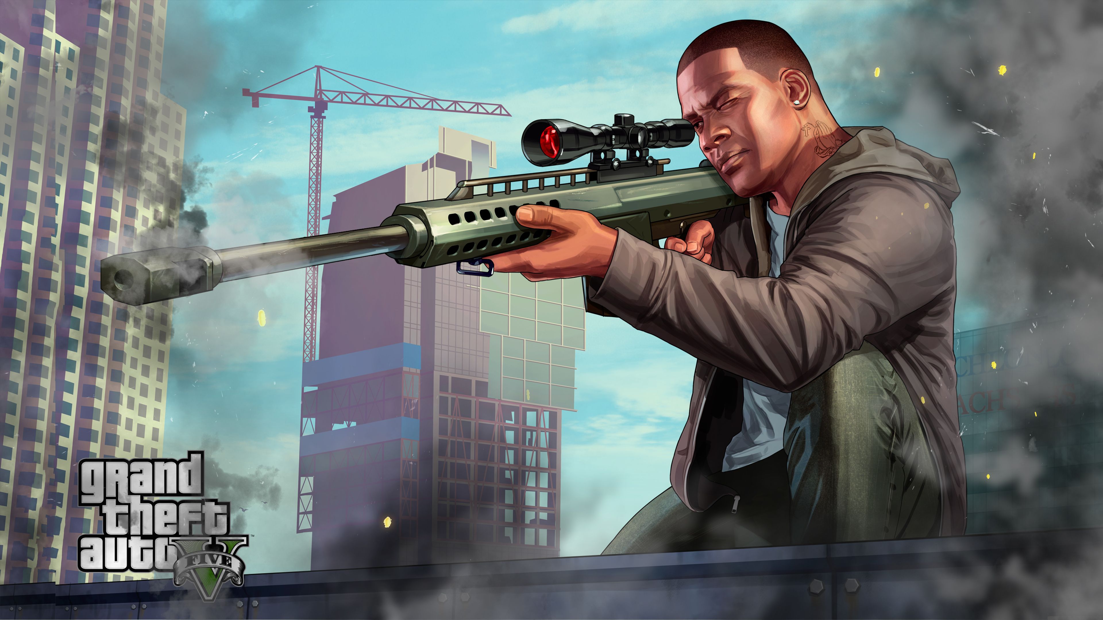 Franklin con fucile da cecchino GTA5, 3840x2160 4K, Monitor 4K