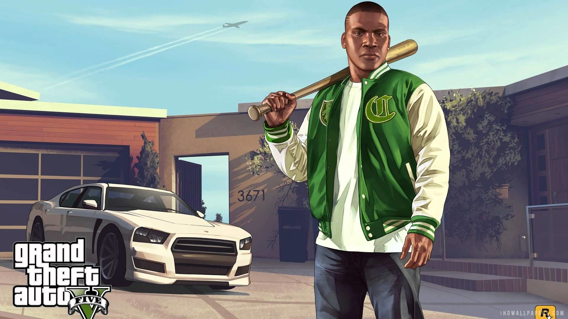 Franklin GTA 5 con mazza, 1920x1080 Full HD 1080p, Desktop